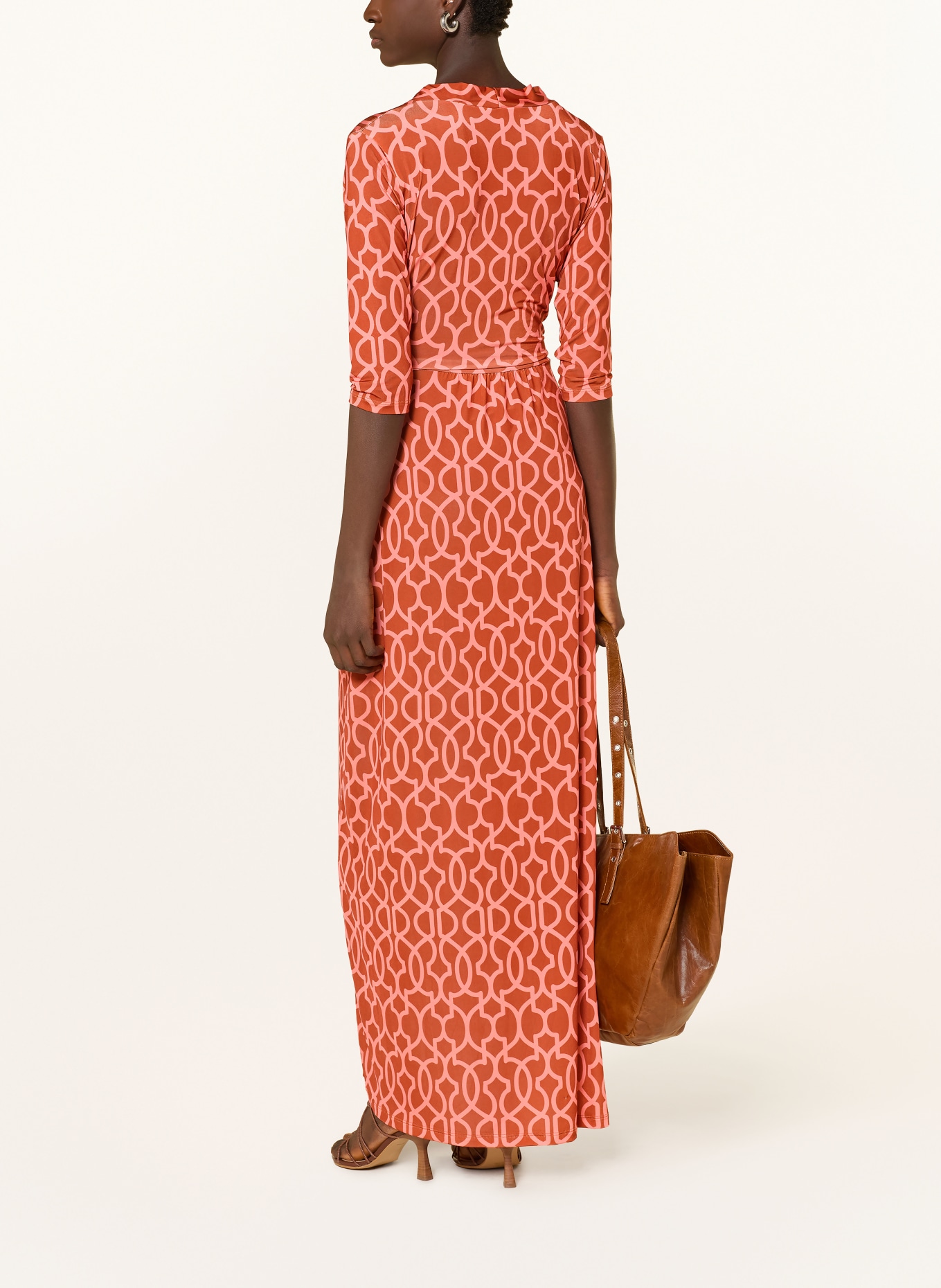 marivie Jersey dress OH, BEAUTY! with 3/4 sleeves: RED / SALMON
