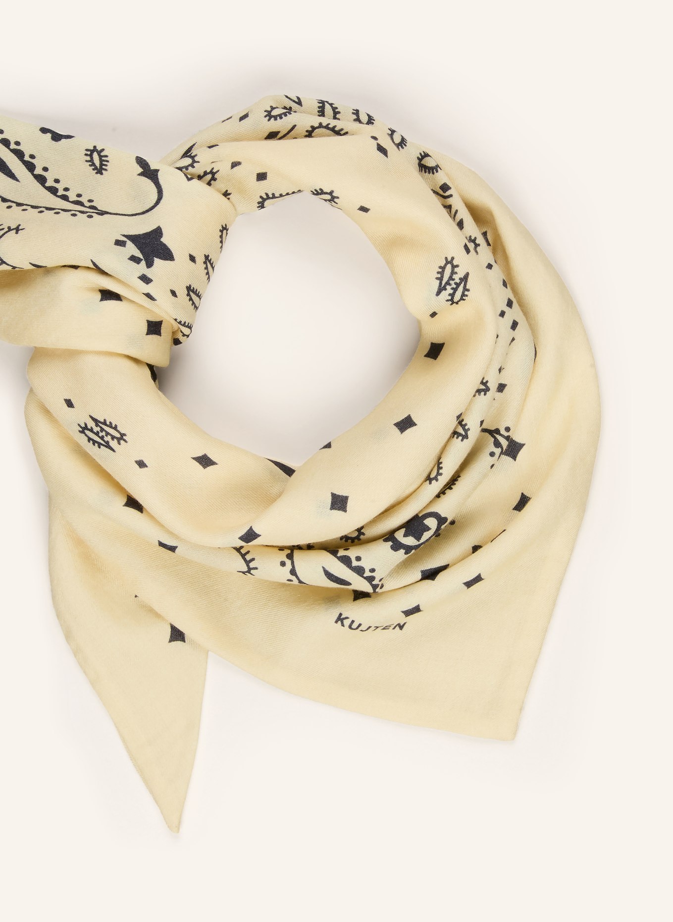 KUJTEN Cashmere-Pullover MINIE: BEIGE / SCHWARZ