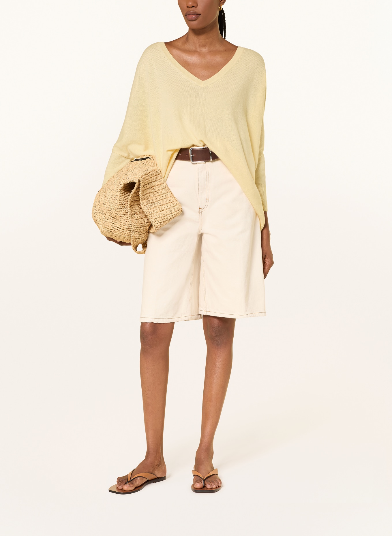 KUJTEN Sweter z kaszmiru MINIE: JASNOŻÓŁTY