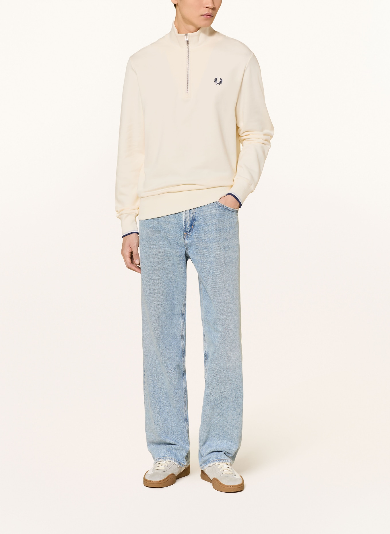 FRED PERRY Sweat-Troyer: ECRU