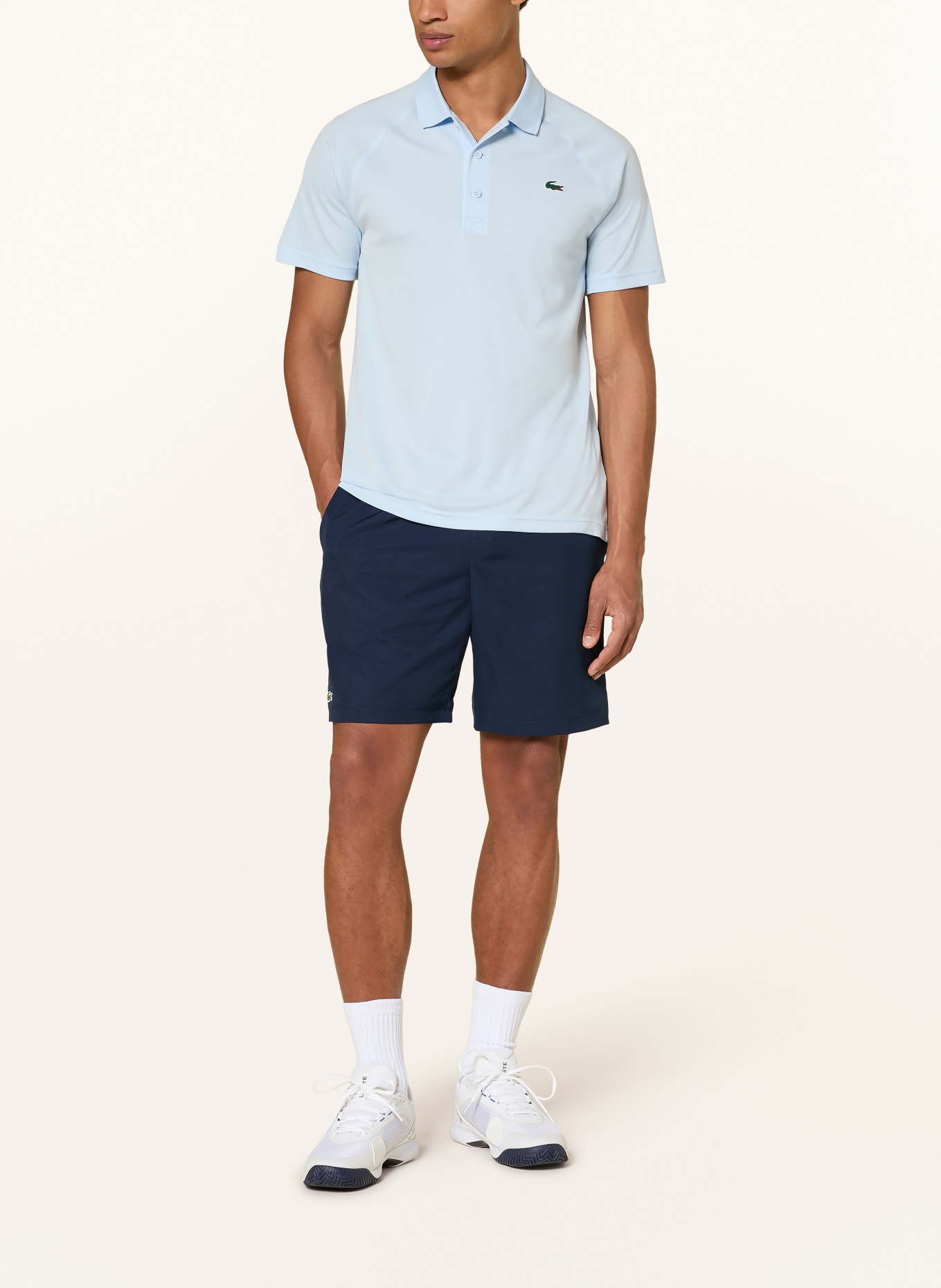LACOSTE Polo fonctionnel: BLEU CLAIR / VERT