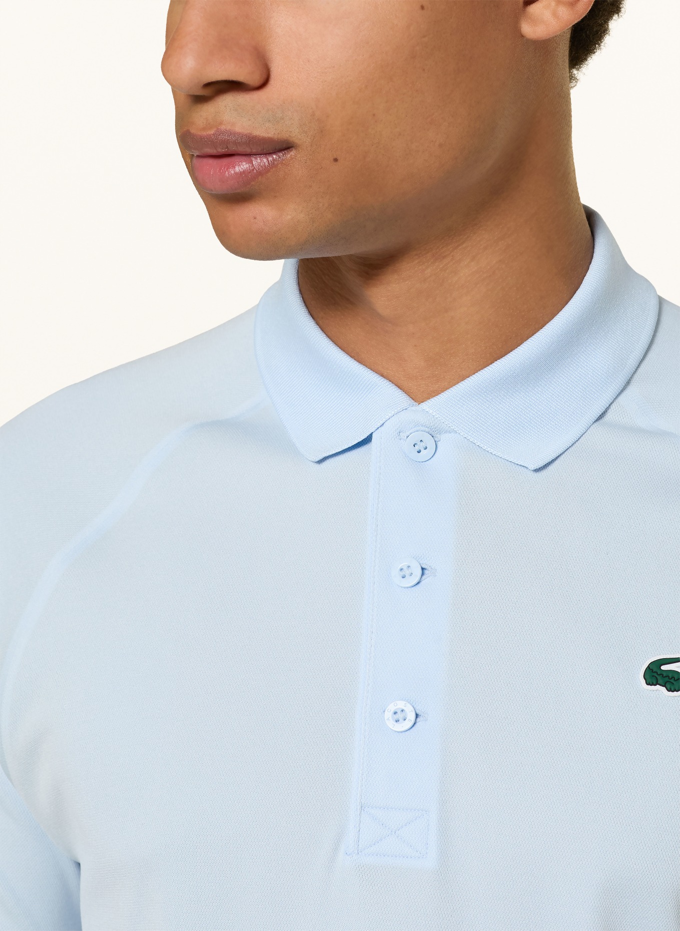 LACOSTE Polo fonctionnel: BLEU CLAIR / VERT