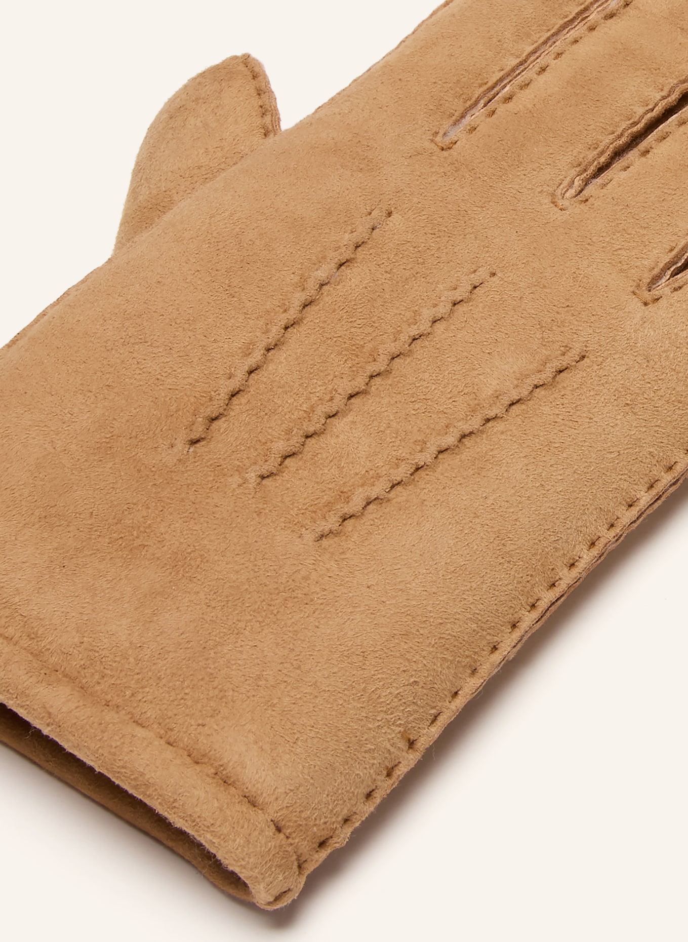 STROKESMAN'S Handschuhe mit Echtfell: CAMEL