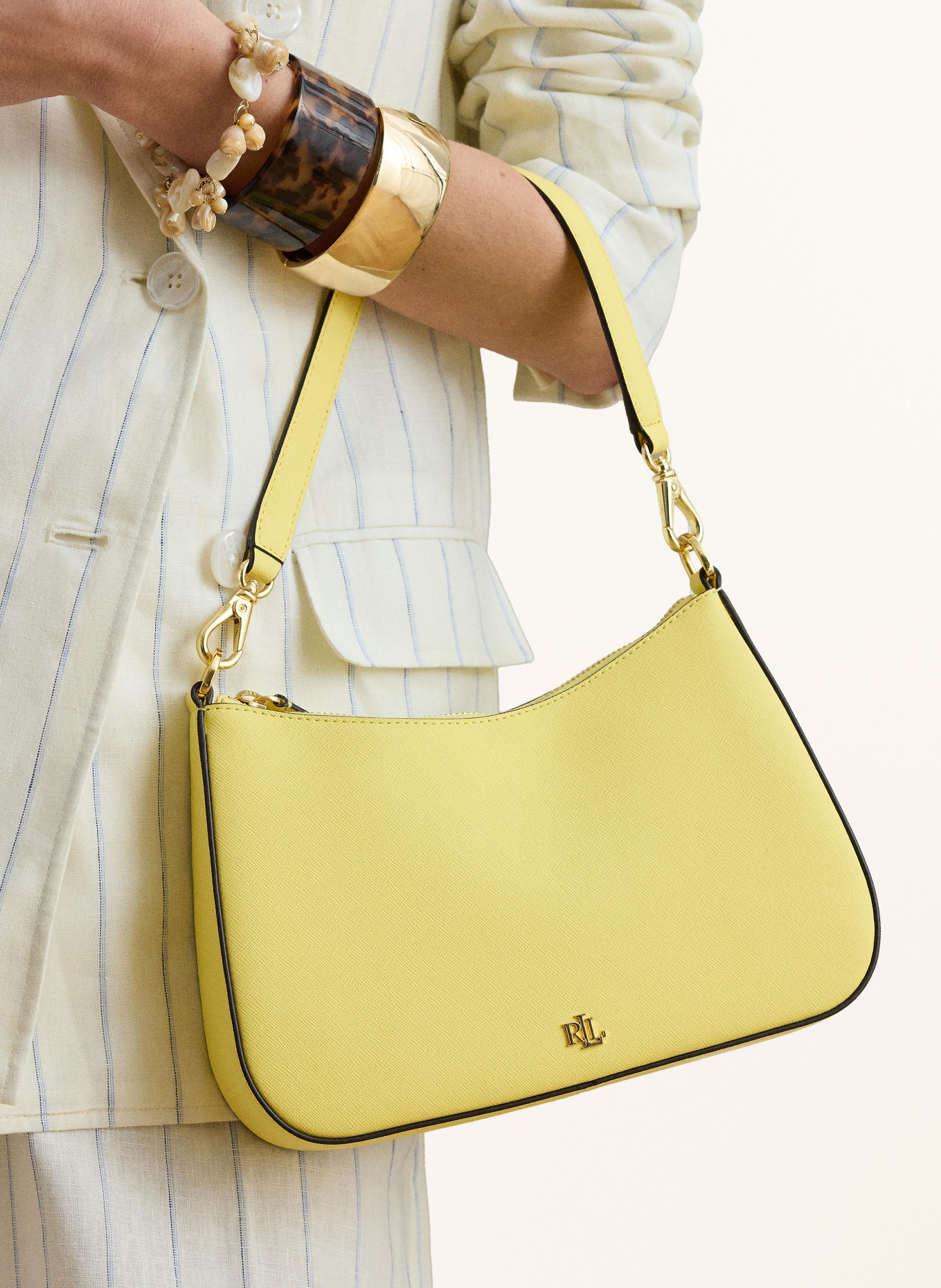 LAUREN RALPH LAUREN Saffiano-Umhängetasche DANNI 26: GELB