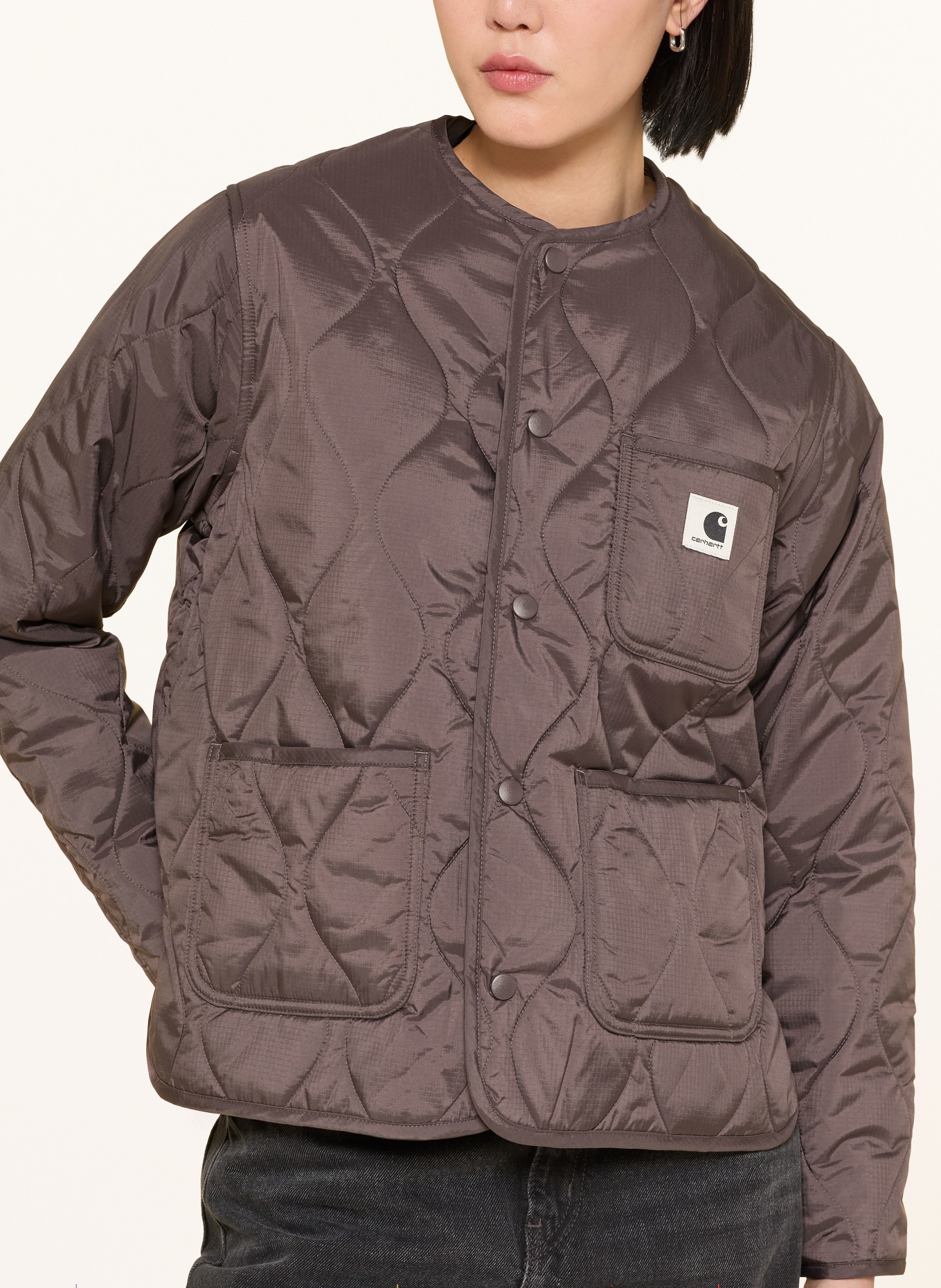 carhartt WIP Bunda: ČERNOŠEDÁ