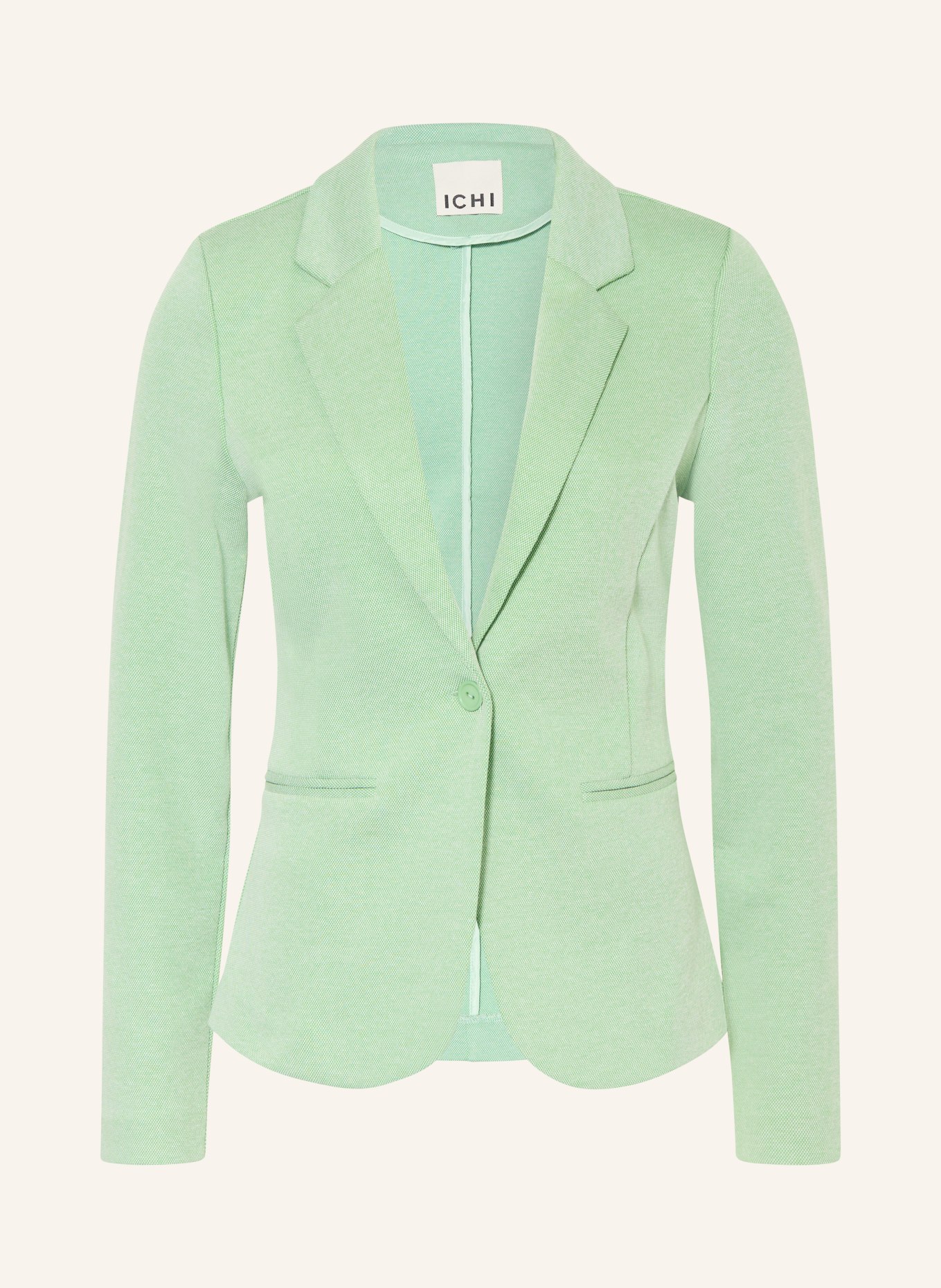 ICHI Piqué-Blazer IHKATE: HELLGRÜN / WEISS