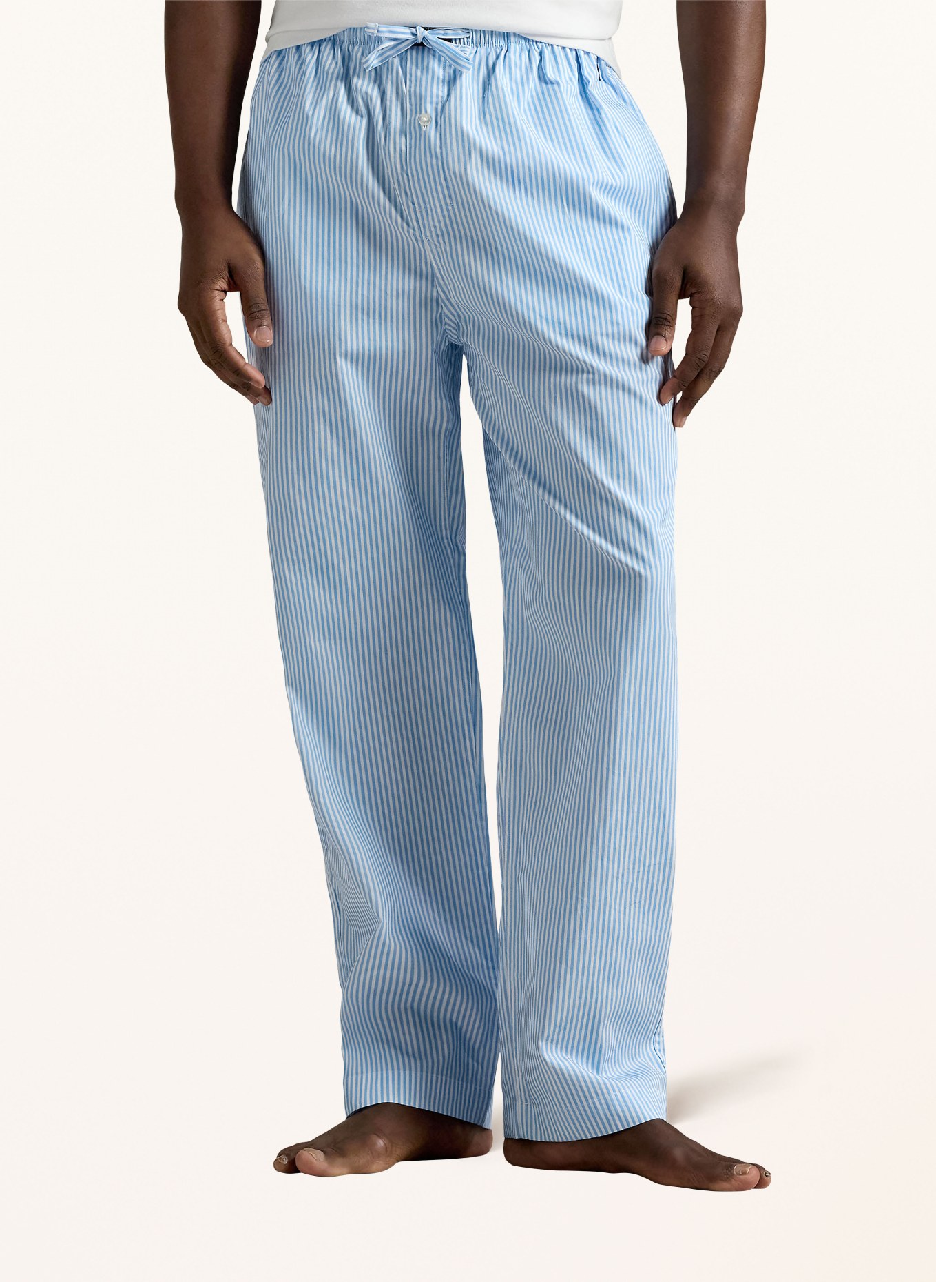 POLO RALPH LAUREN pantalon de pyjama: BLEU CLAIR / BLANC