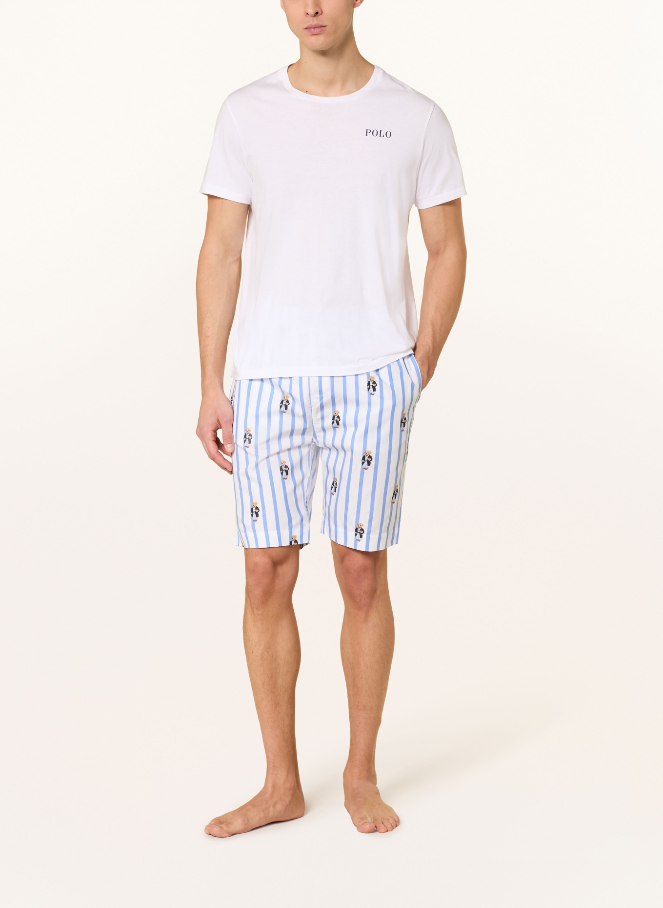 POLO RALPH LAUREN Lounge-Shorts: HELLBLAU / DUNKELBLAU / WEISS
