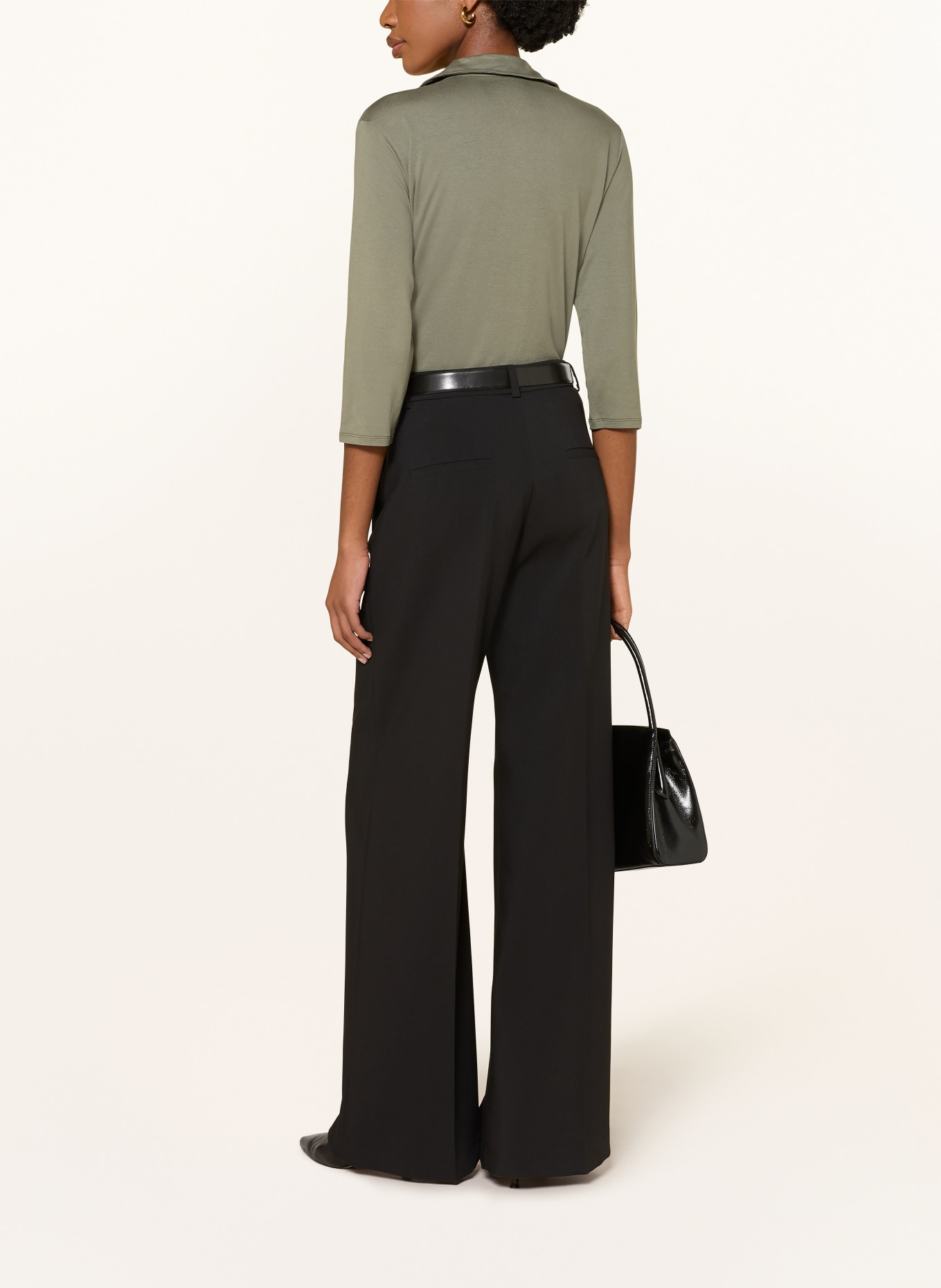 MAJESTIC FILATURES Chemise courte à manches 3/4: OLIVE