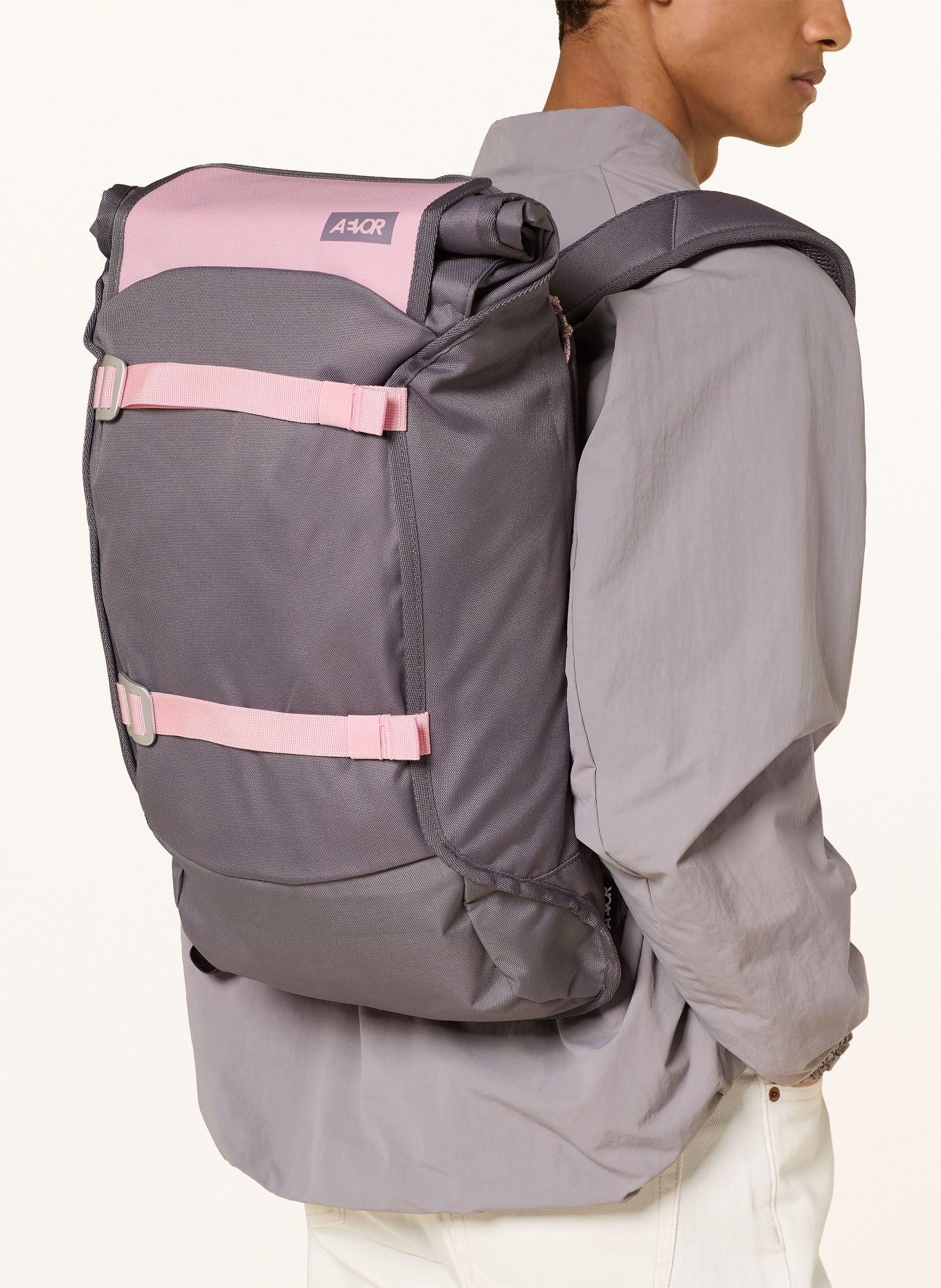 AEVOR Backpack TRIP PACK 26 l with laptop compartment: DARK GRAY / PINK