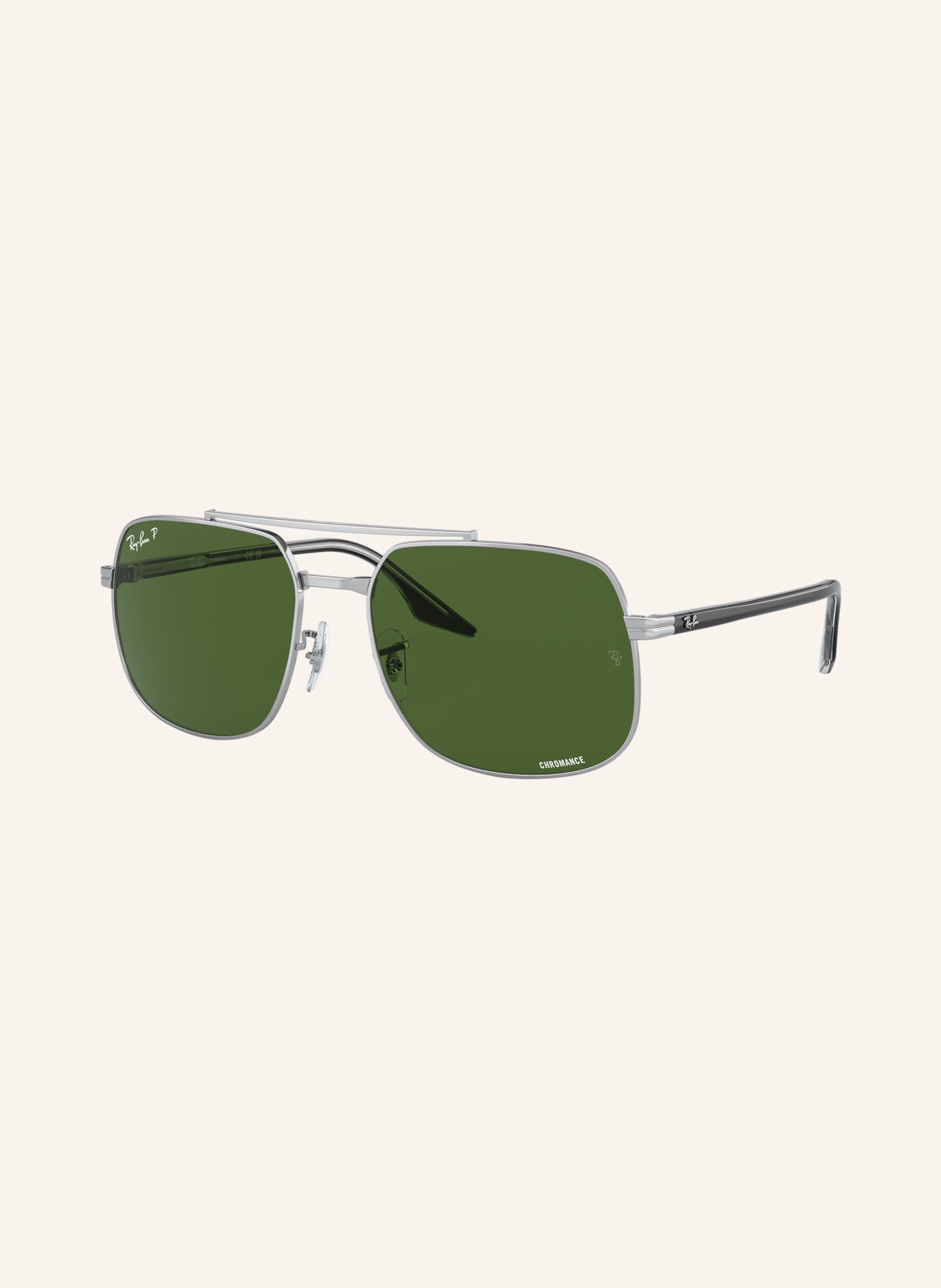 Ray-Ban Sonnenbrille RB3699: SILBER/ DUNKELGRÜN POLARISIERT