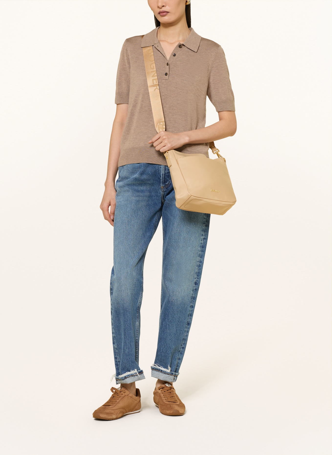 BOGNER Schoudertas KLOSTERS NEVE JUNA: LICHTBRUIN / GOUD