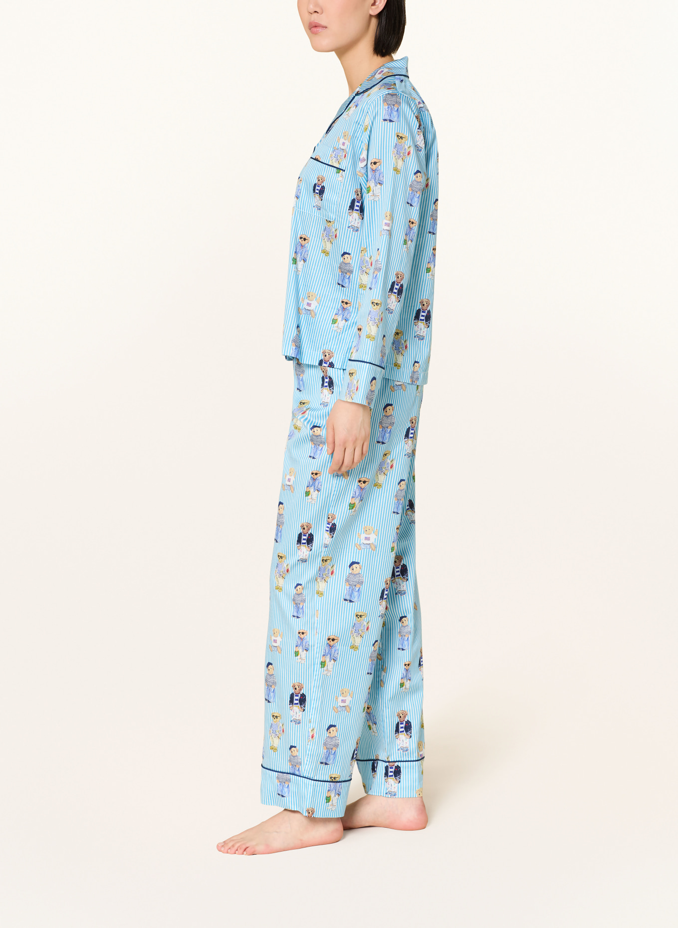 POLO RALPH LAUREN Schlafanzug: HELLBLAU / BLAU / WEISS