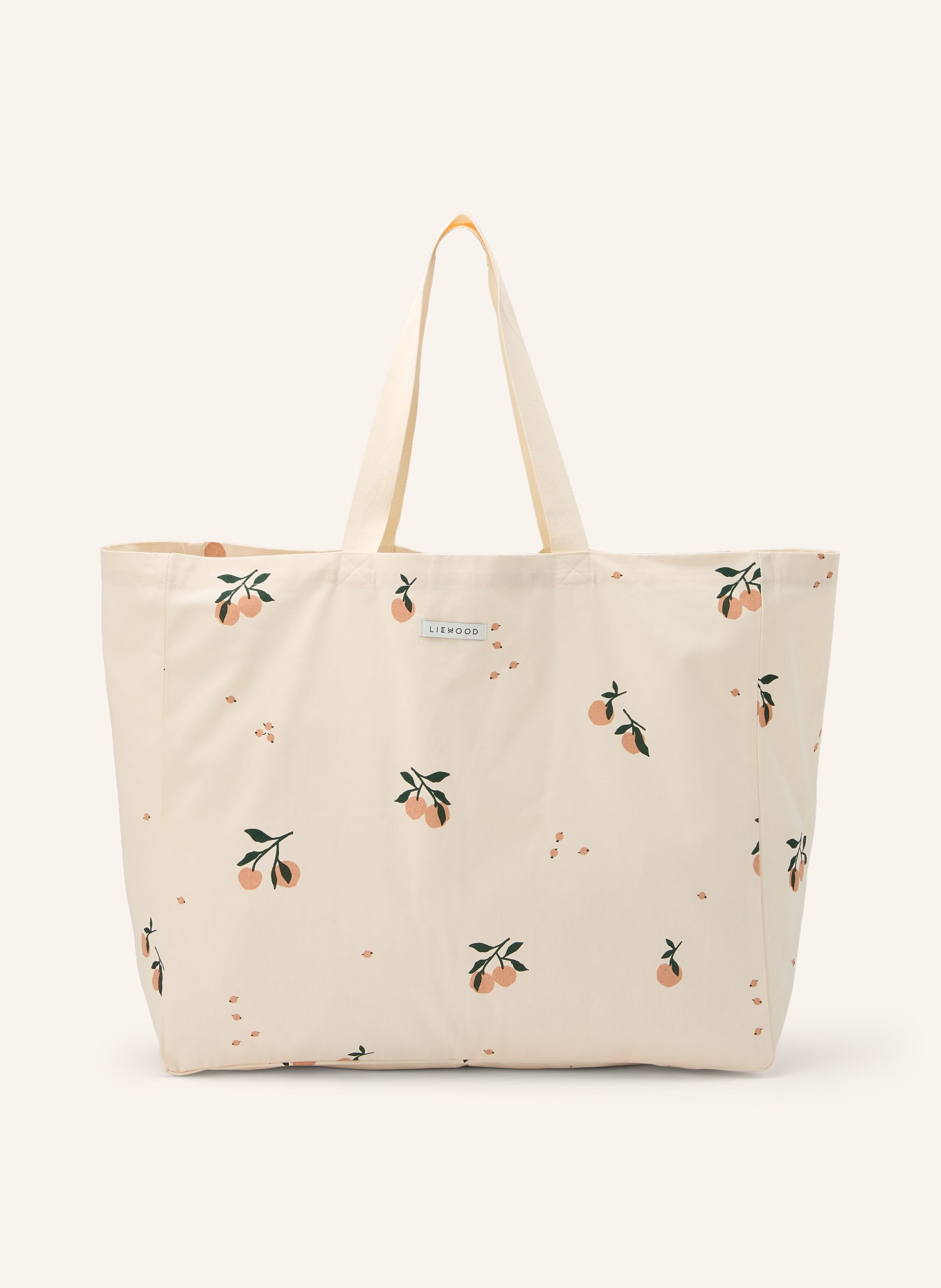 LIEWOOD Strandtasche: ECRU / HELLORANGE / DUNKELGRÜN