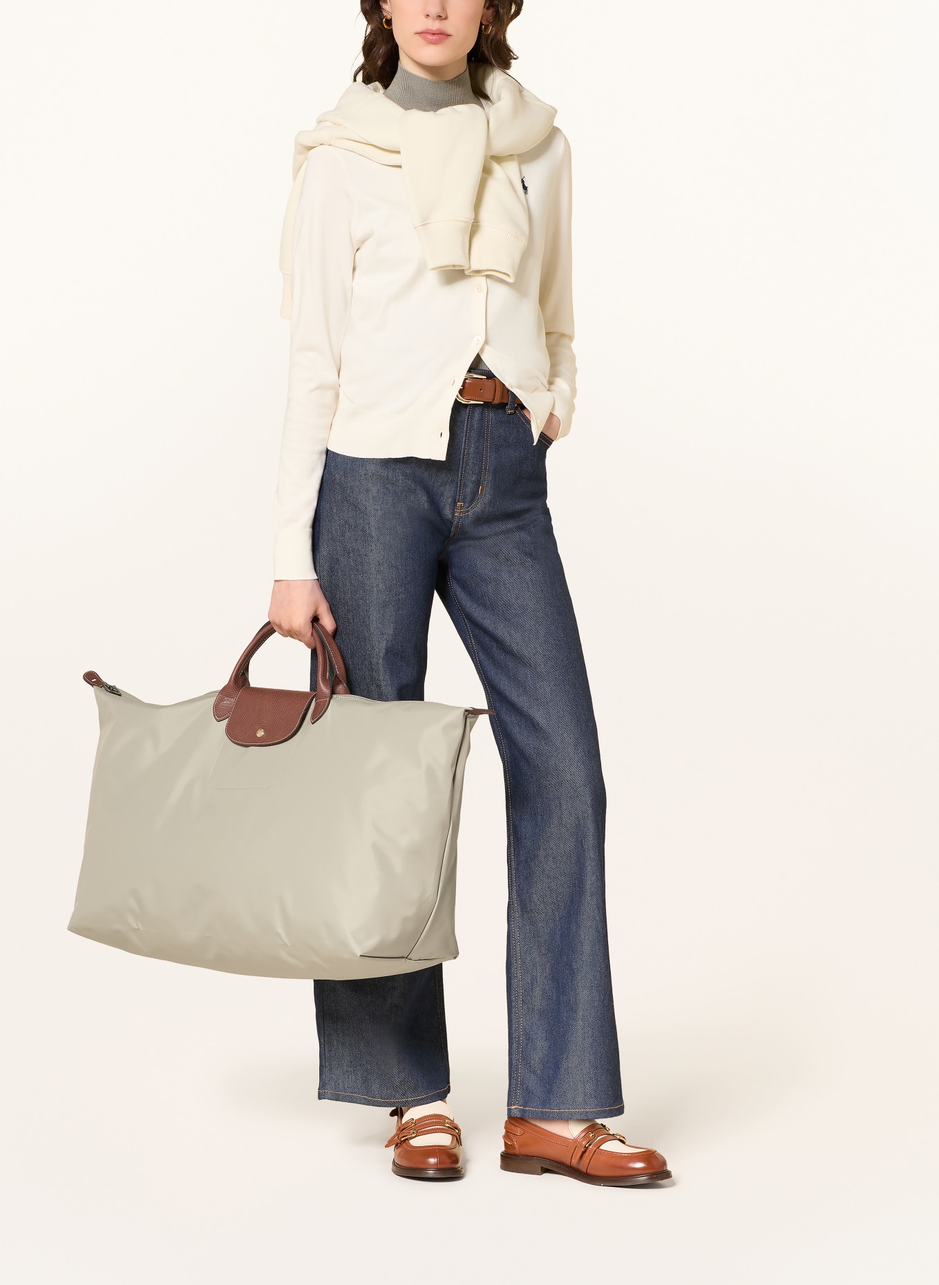 LONGCHAMP Reisetasche LE PLIAGE XL: GRAU / PLATIN / BRAUN
