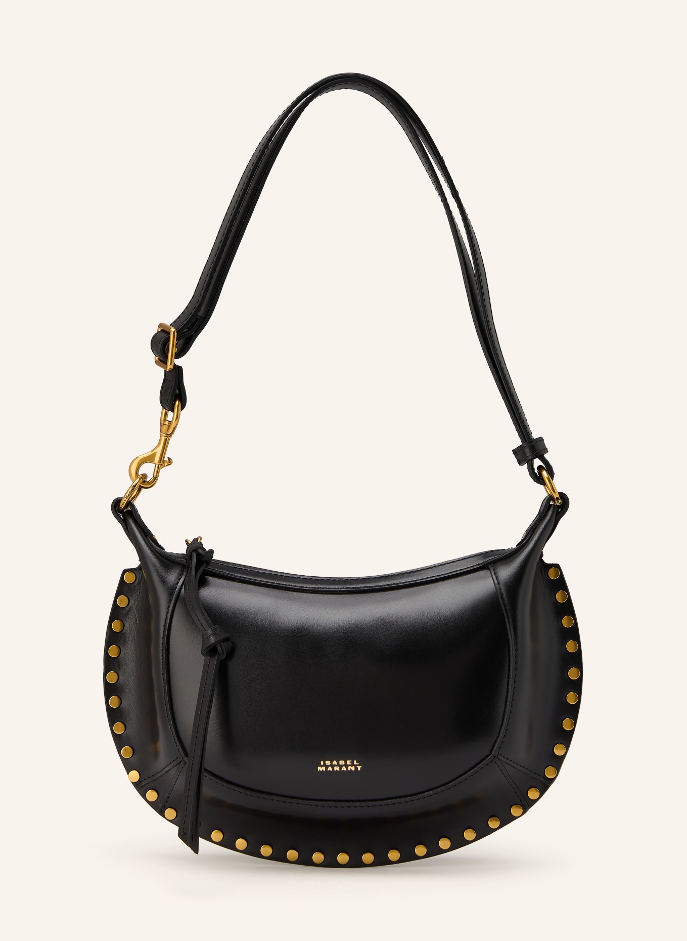 ISABEL MARANT Schoudertas OSKAN MOON: ZWART / GOUD