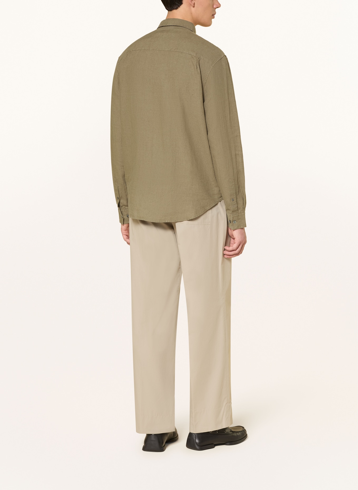 COS Linen shirt relaxed fit: KHAKI