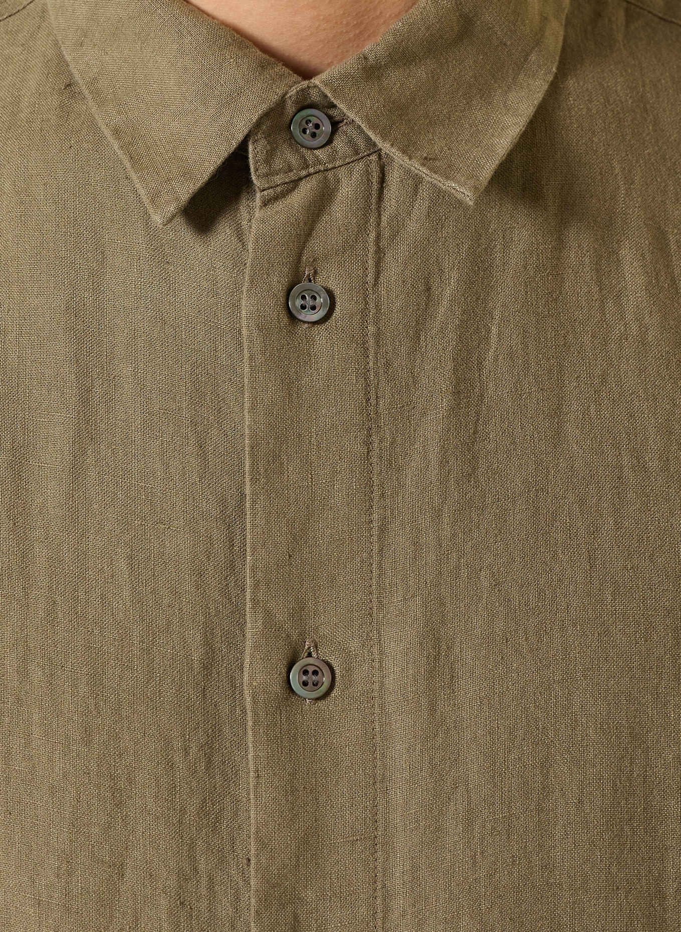 COS Linen shirt relaxed fit: KHAKI