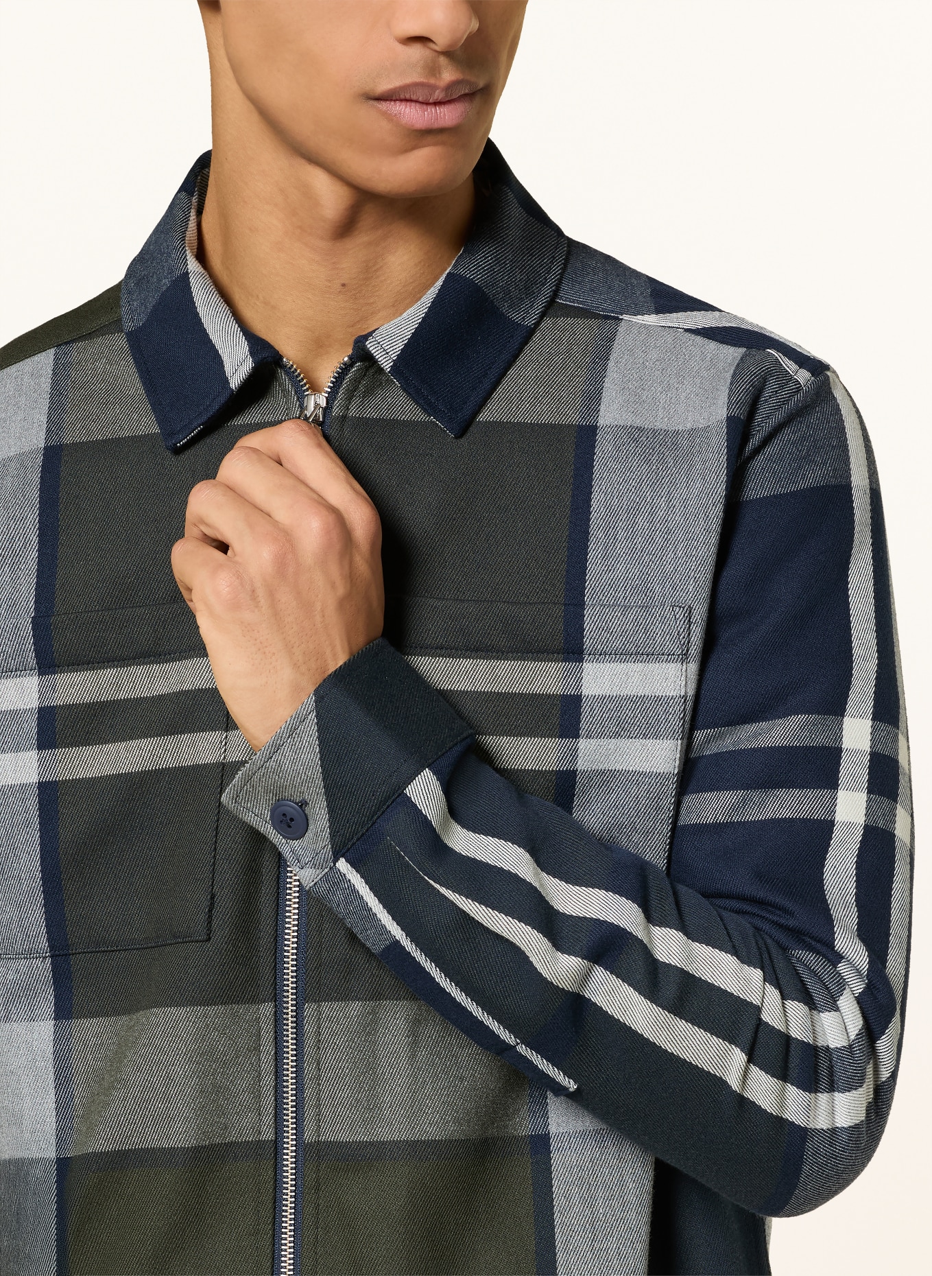 Barbour Overshirt LANNICH: DUNKELBLAU / HELLGRAU / OLIV
