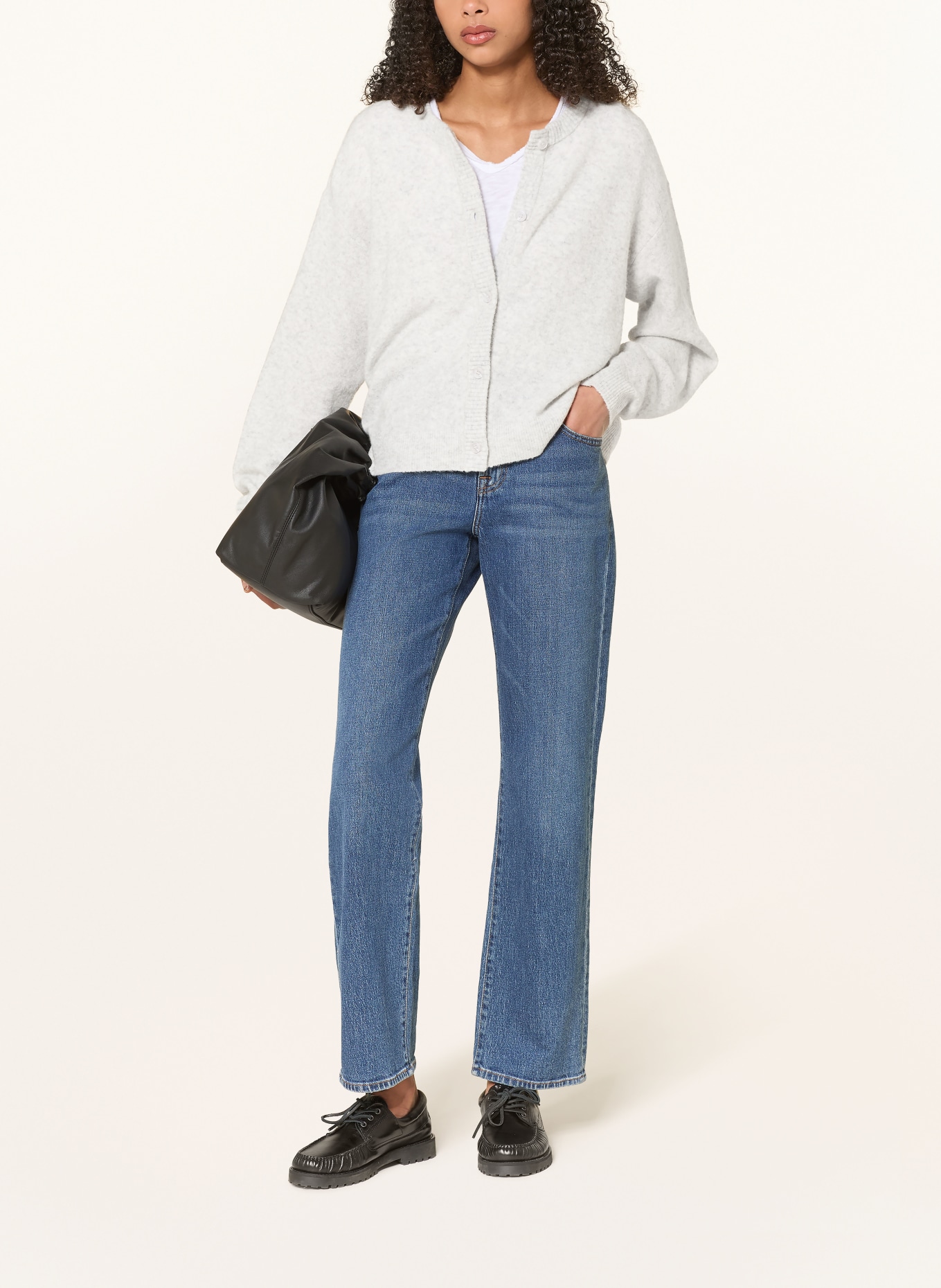 American Vintage Gebreid vest DAMSVILLE: LICHTGRIJS