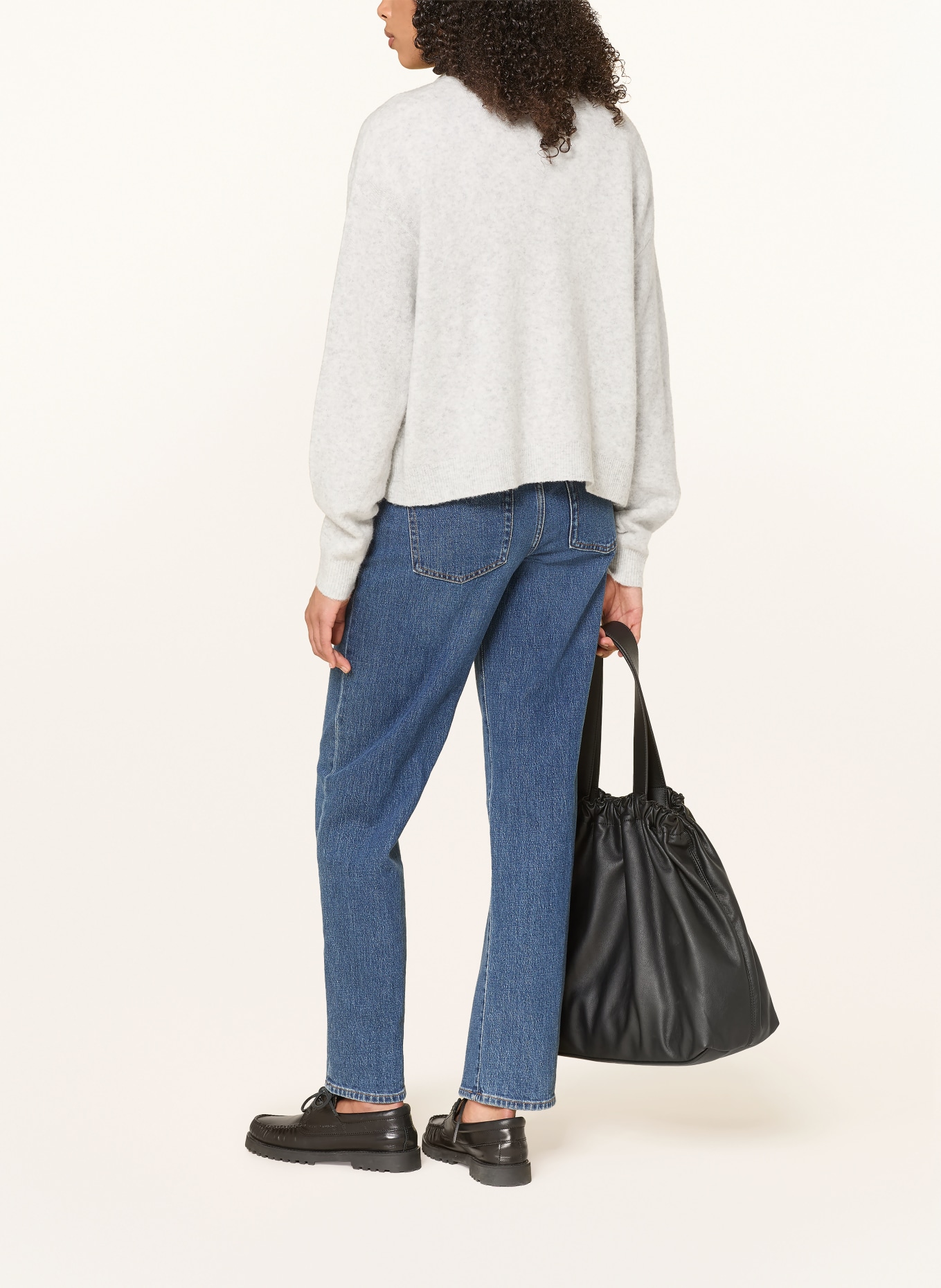 American Vintage Gebreid vest DAMSVILLE: LICHTGRIJS