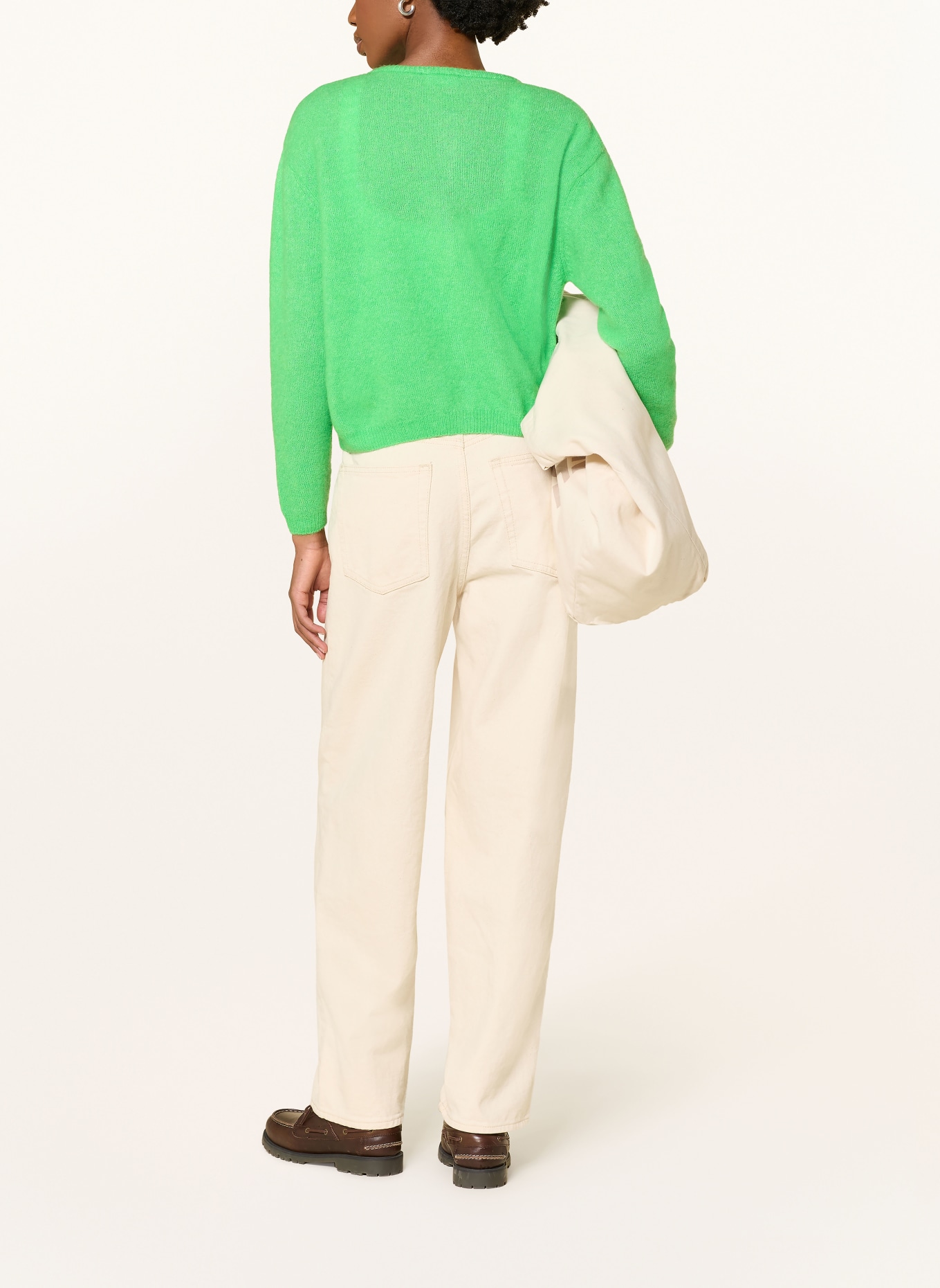 American Vintage Kardigan z dodatkiem alpaki: ZIELONY