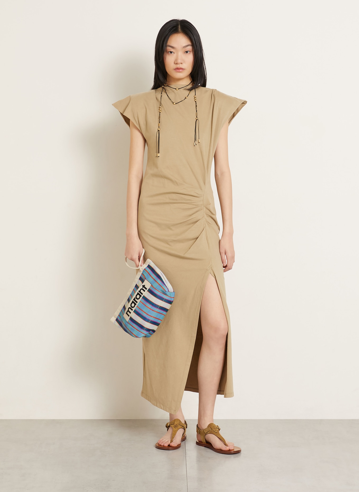 ISABEL MARANT Pouch POWDEN: CREME / ROT / NEONTÜRKIS