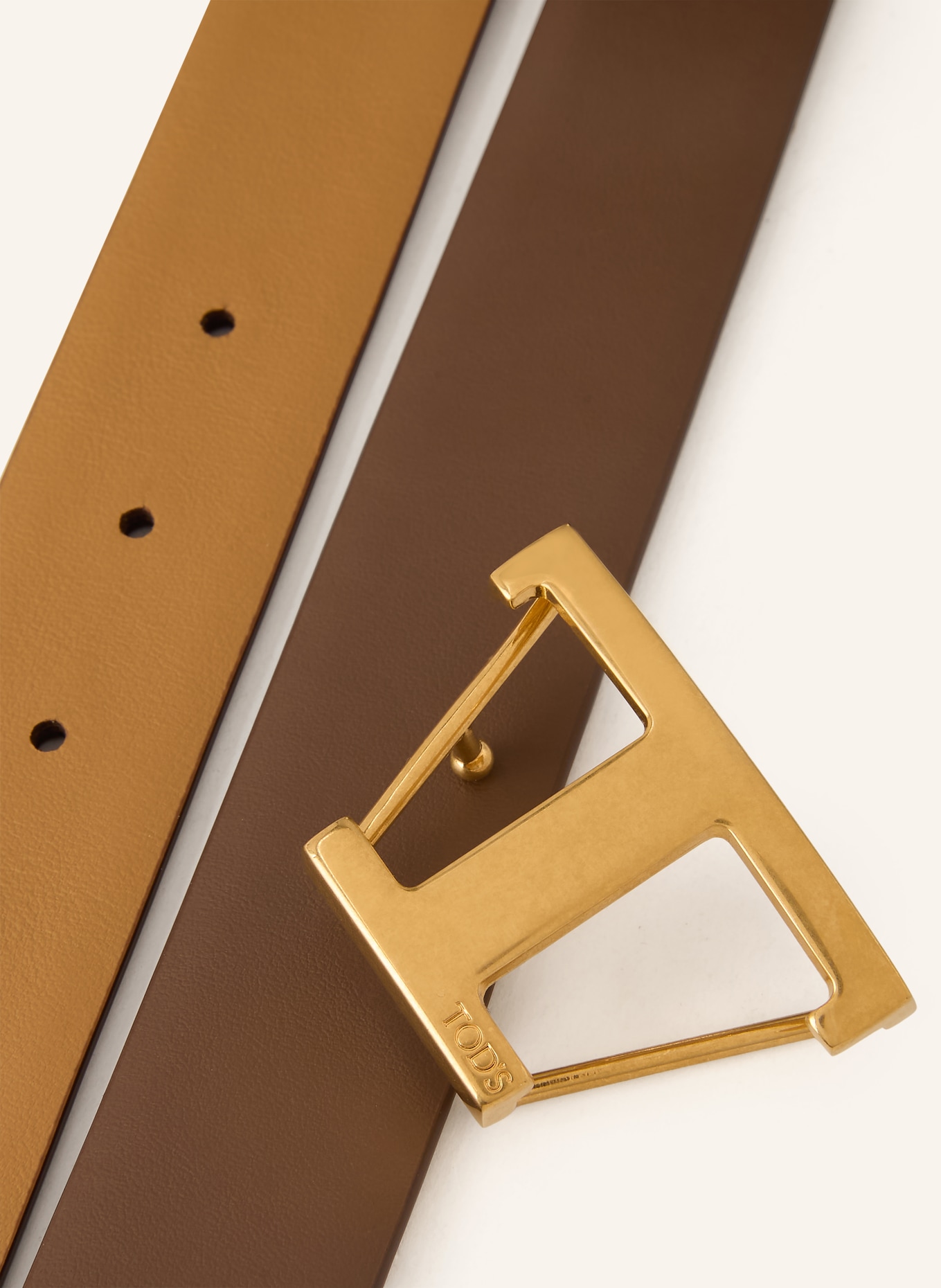 TOD'S Ledergürtel zum Wenden: BRAUN / GOLD