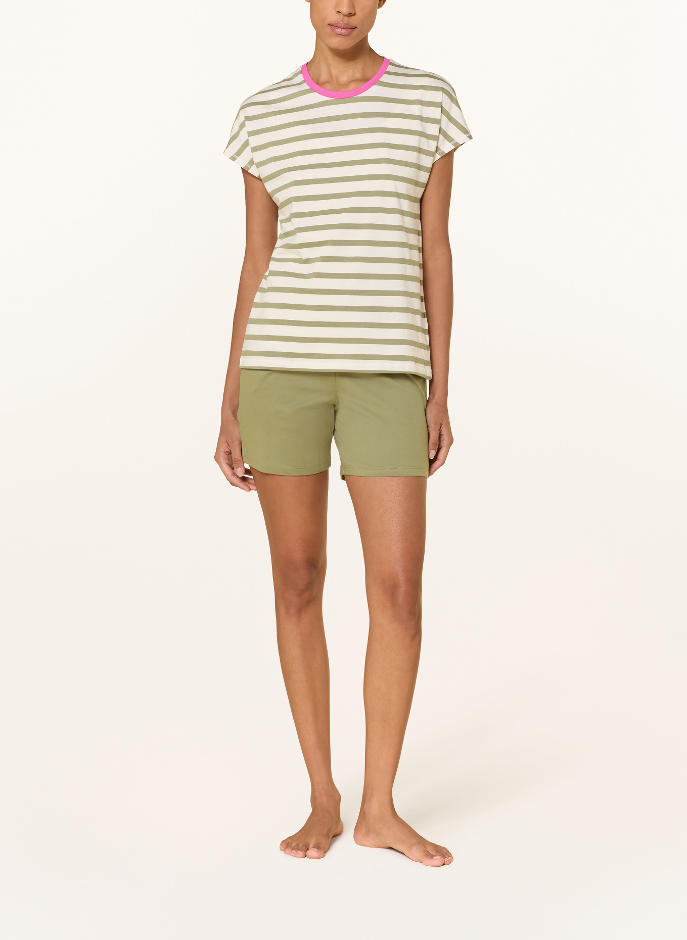 SCHIESSER Shorty-pyjama CASUAL ESSENTIALS: ECRU / OLIJF