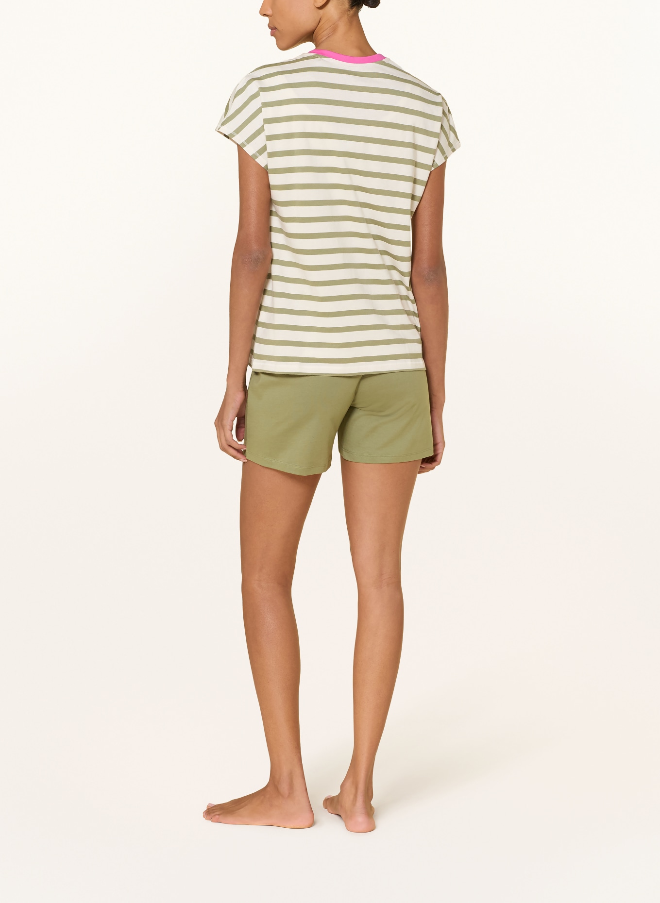 SCHIESSER Shorty-pyjama CASUAL ESSENTIALS: ECRU / OLIJF