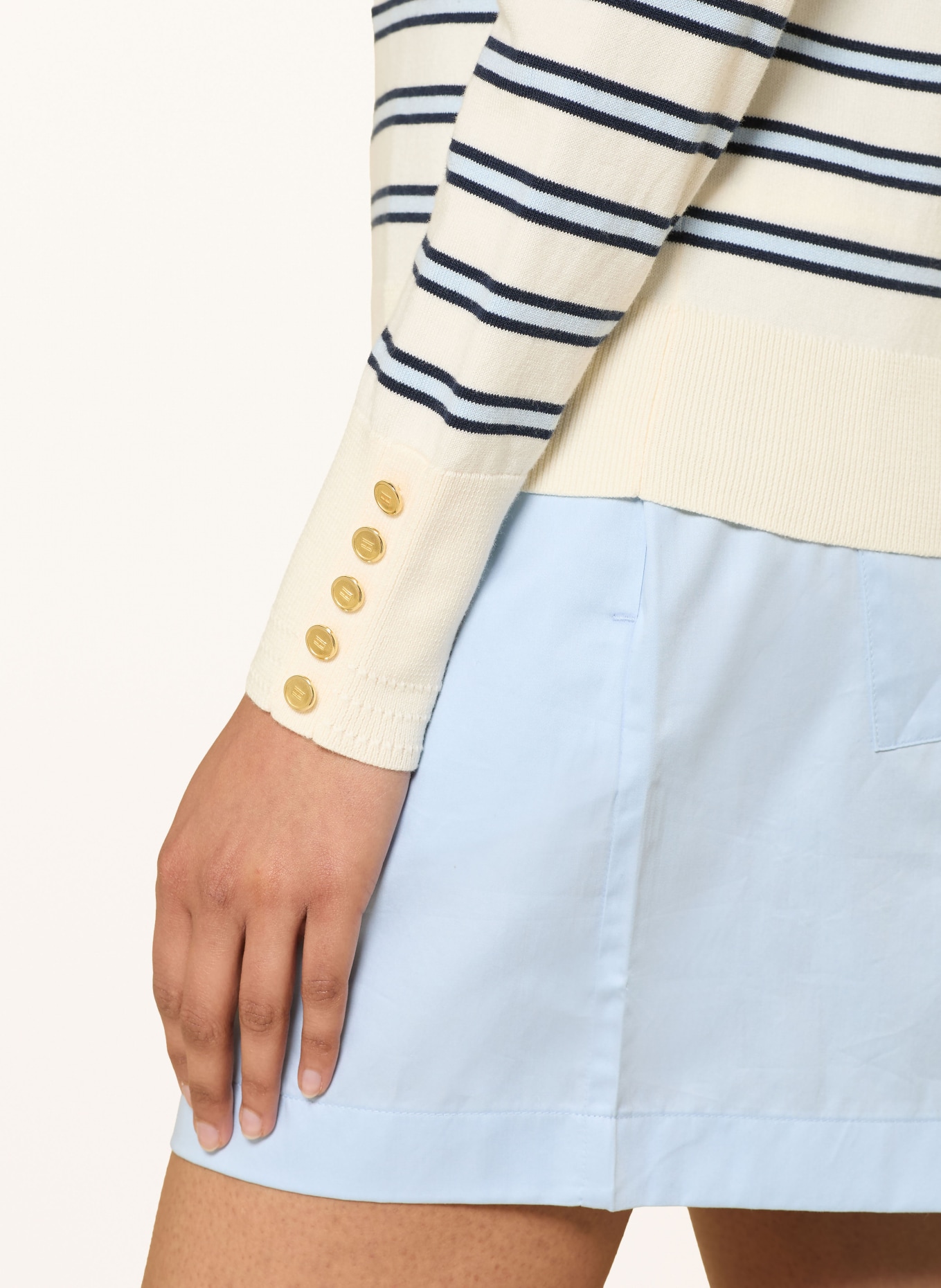 TOMMY HILFIGER trui: CRÈME / LICHTBLAUW / DONKERBLAUW