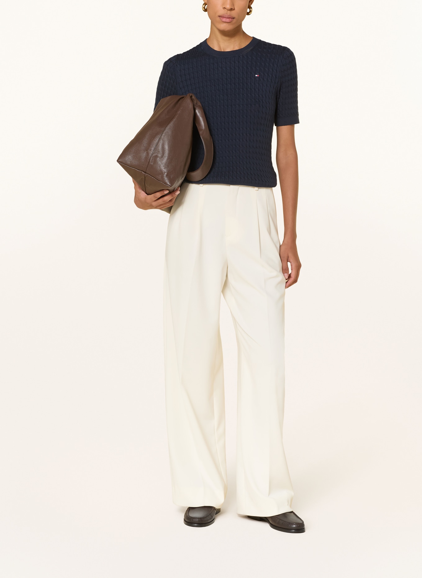 TOMMY HILFIGER gebreide trui: DONKERBLAUW