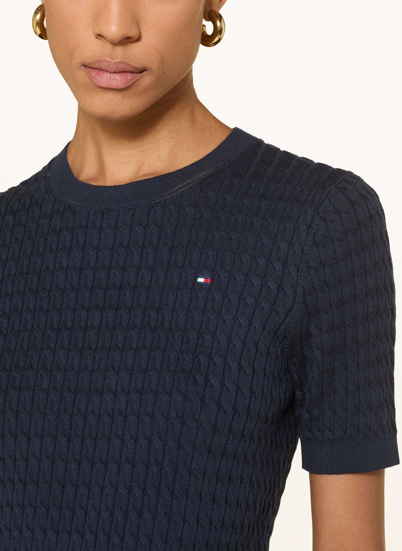 TOMMY HILFIGER gebreide trui: DONKERBLAUW