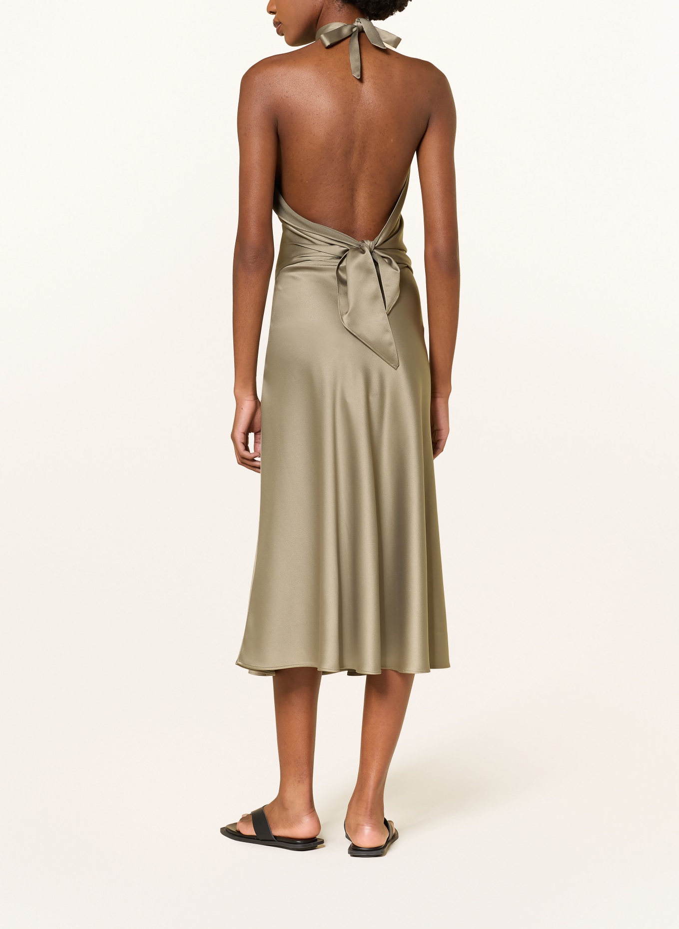 Juvia Neckholder-Top SISSY aus Satin: KHAKI