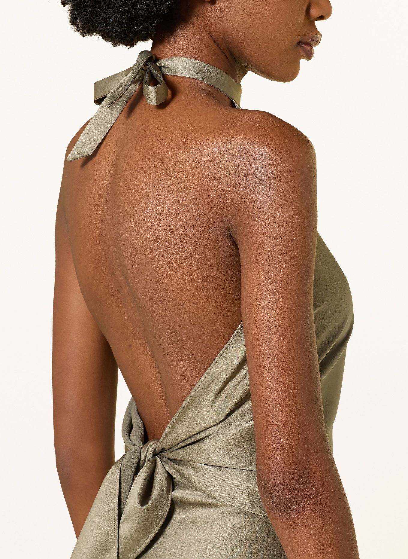 Juvia Neckholder-Top SISSY aus Satin: KHAKI