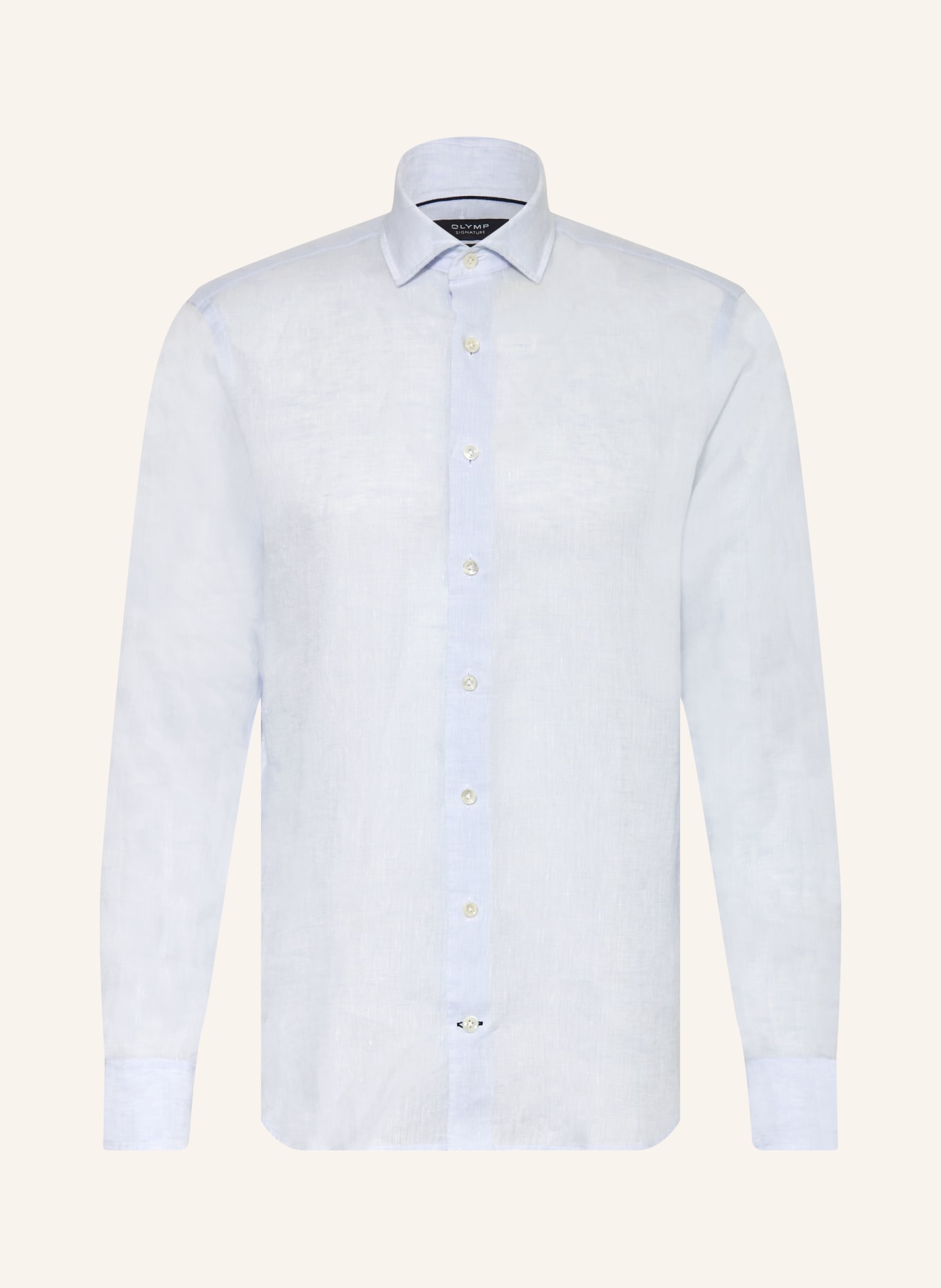 OLYMP SIGNATURE Leinenhemd tailored fit: HELLBLAU