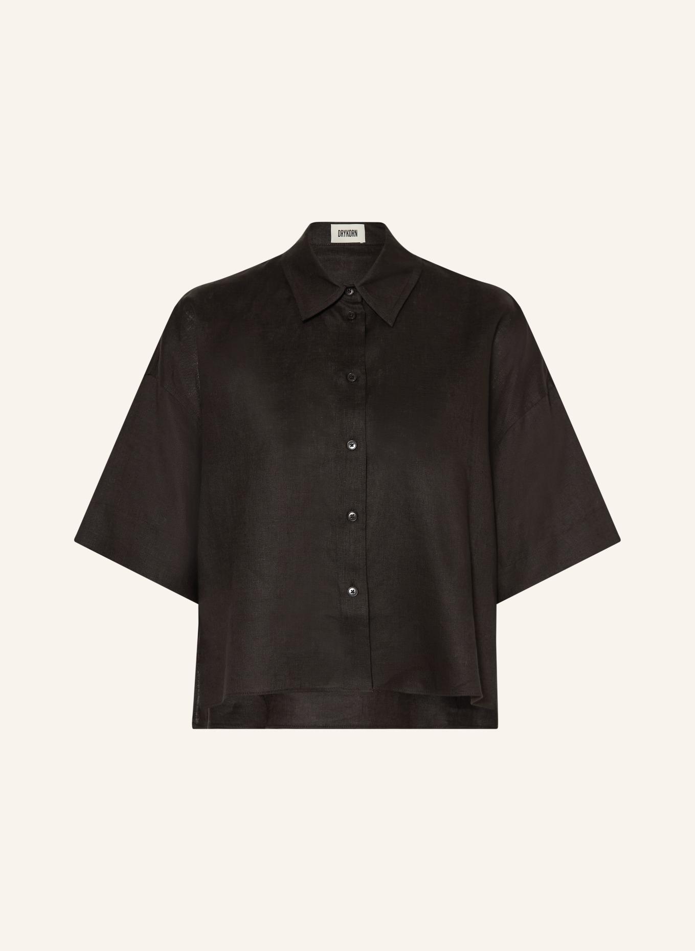 DRYKORN Shirt blouse YARIKA made of linen: DARK BROWN