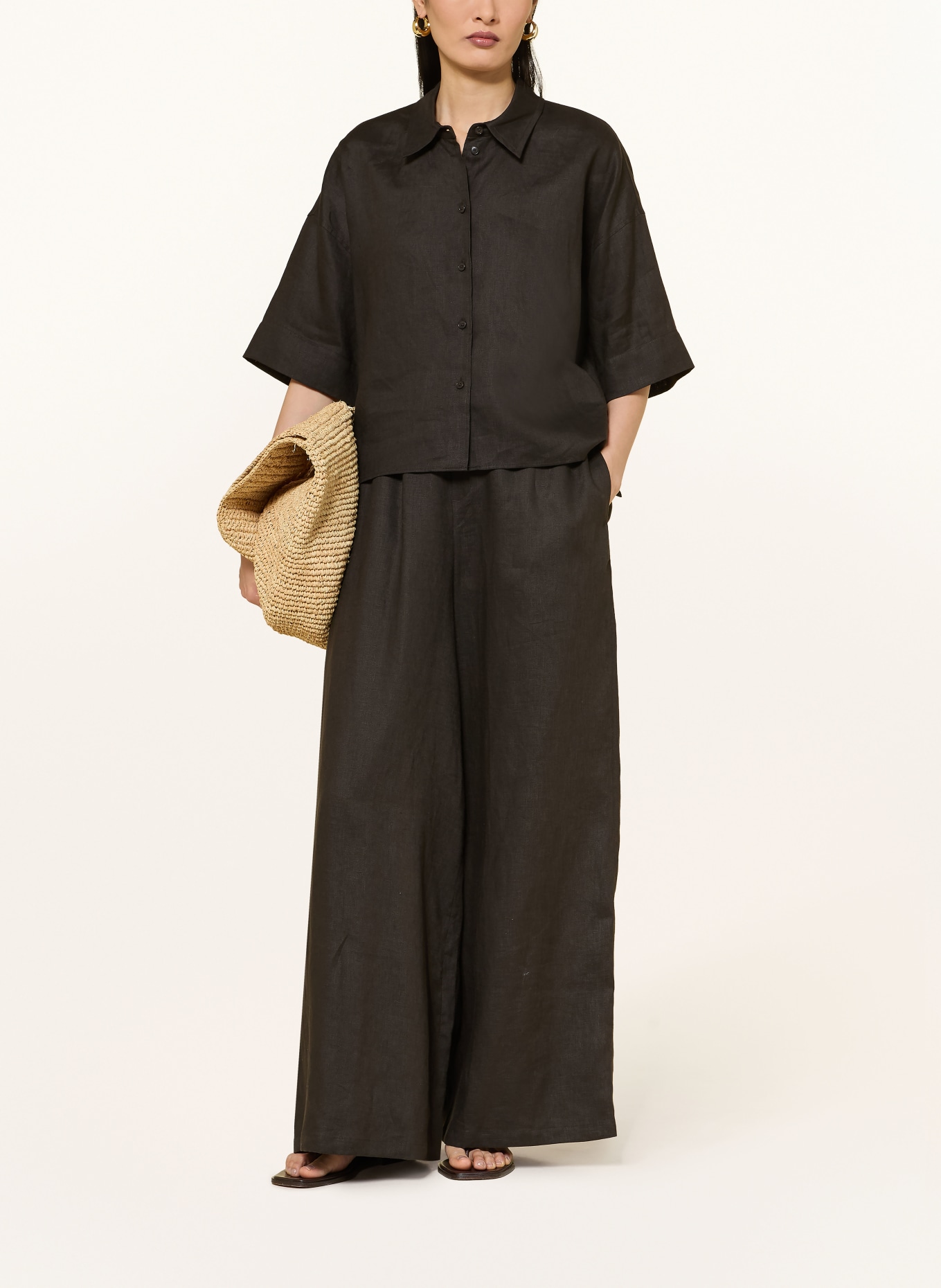 DRYKORN Shirt blouse YARIKA made of linen: DARK BROWN