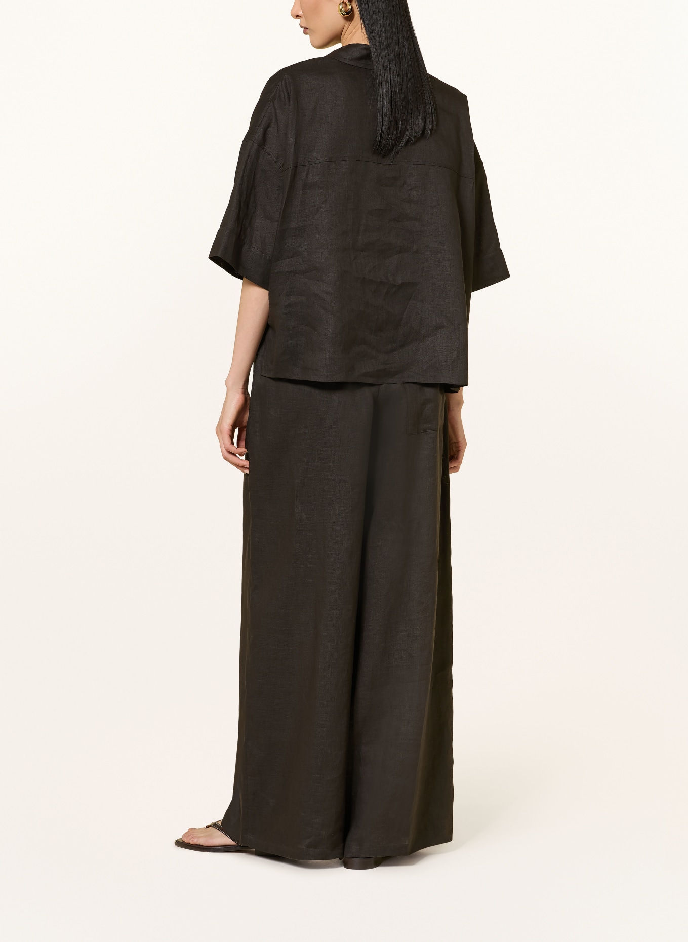 DRYKORN Shirt blouse YARIKA made of linen: DARK BROWN