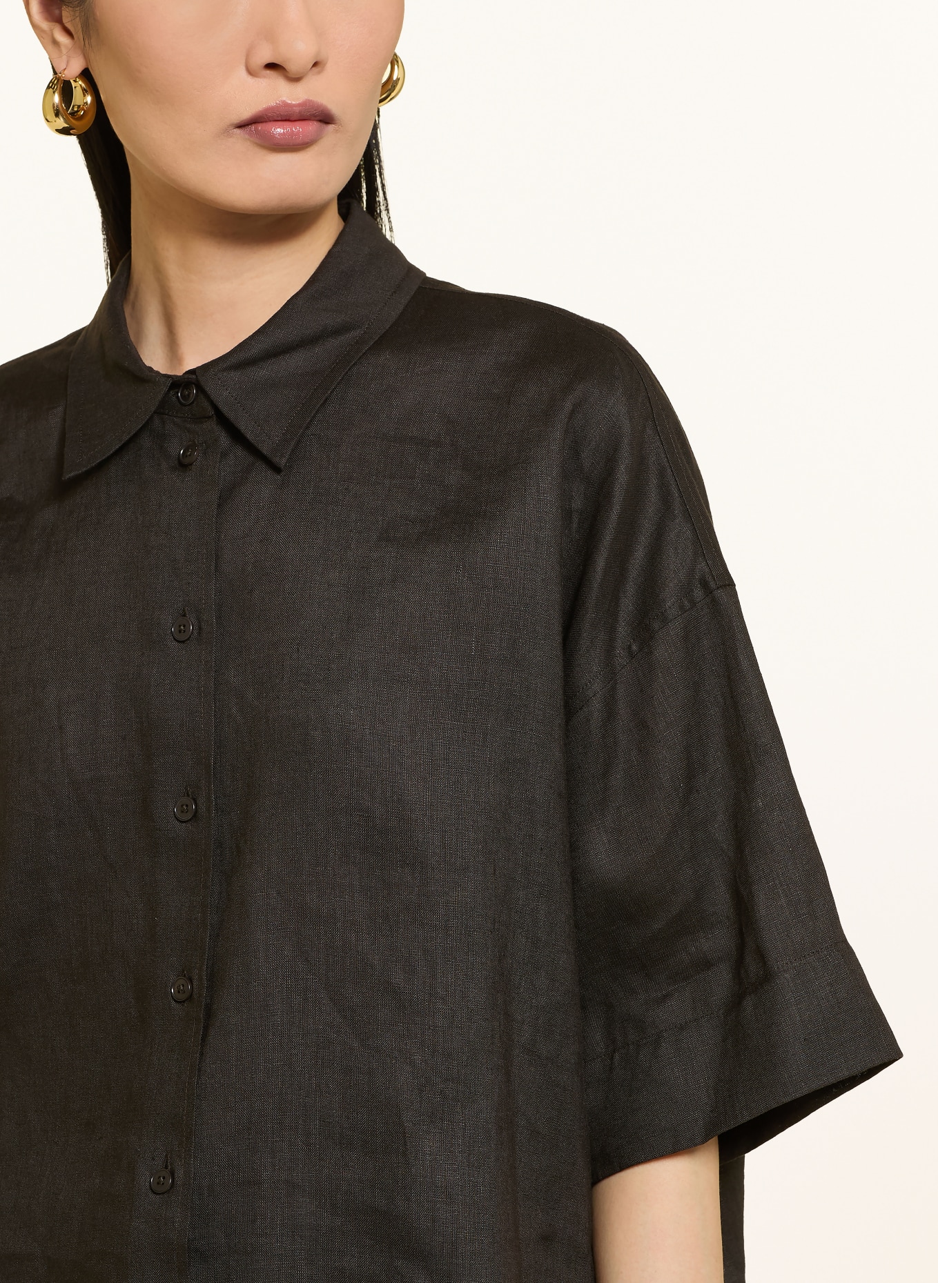 DRYKORN Shirt blouse YARIKA made of linen: DARK BROWN