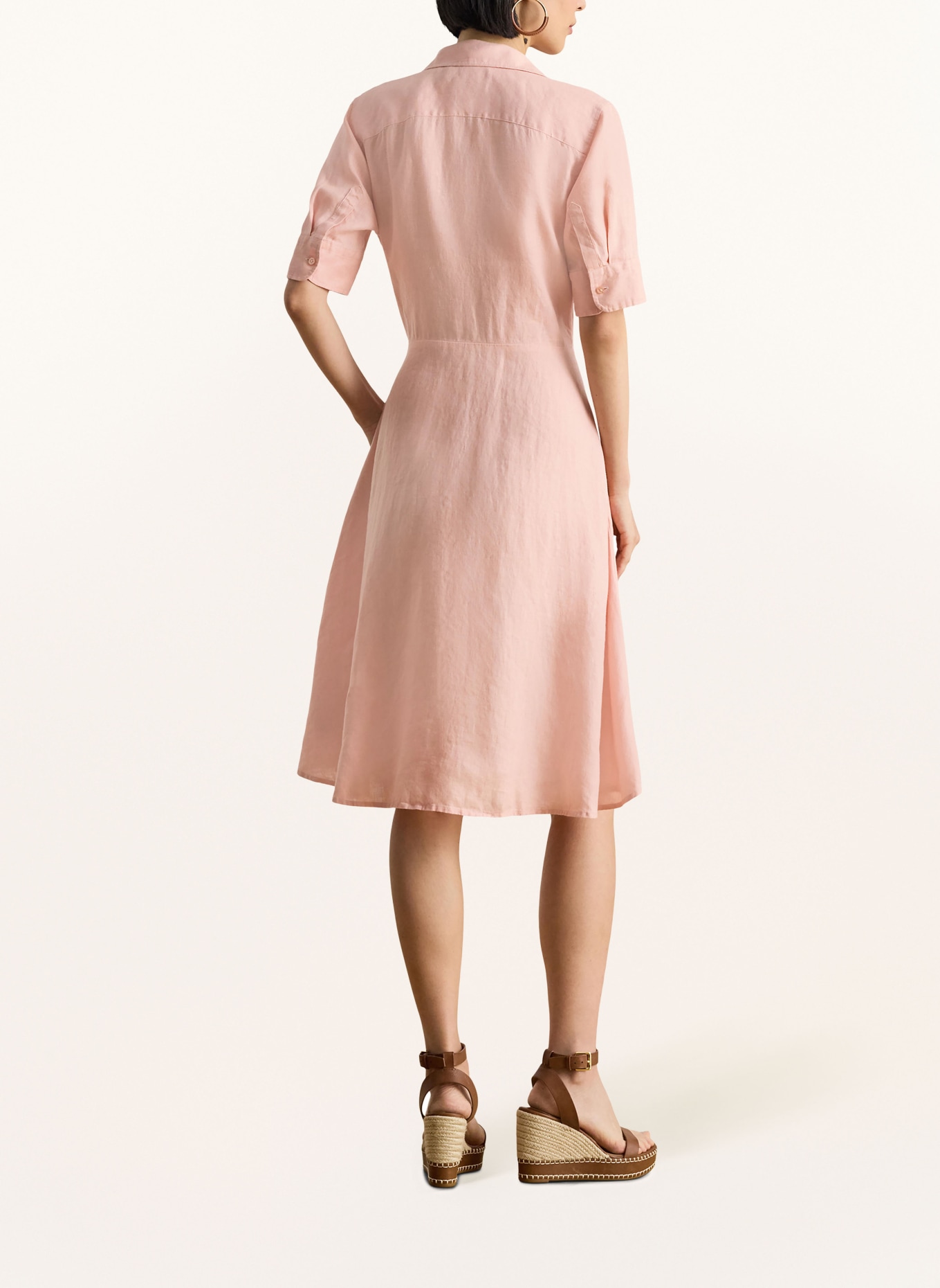 LAUREN RALPH LAUREN Sukienka koszulowa z lnu: BLADORÓŻOWY