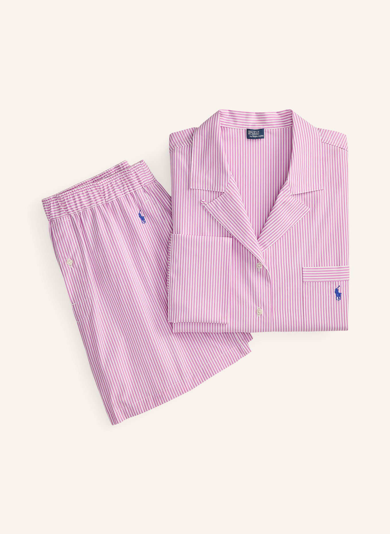 POLO RALPH LAUREN pyjama: ROSE / BLANC