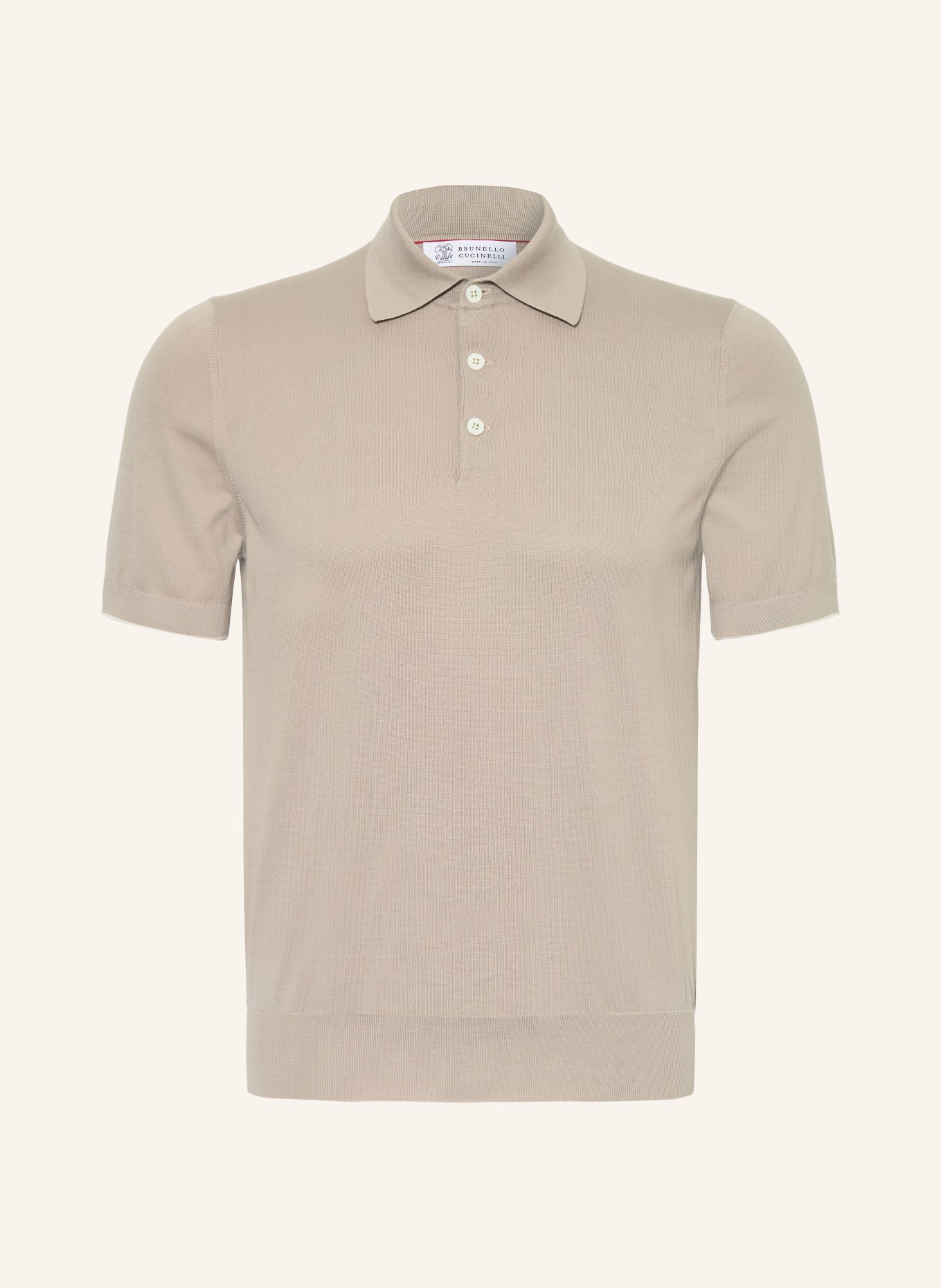 BRUNELLO CUCINELLI Jersey polo shirt: BEIGE