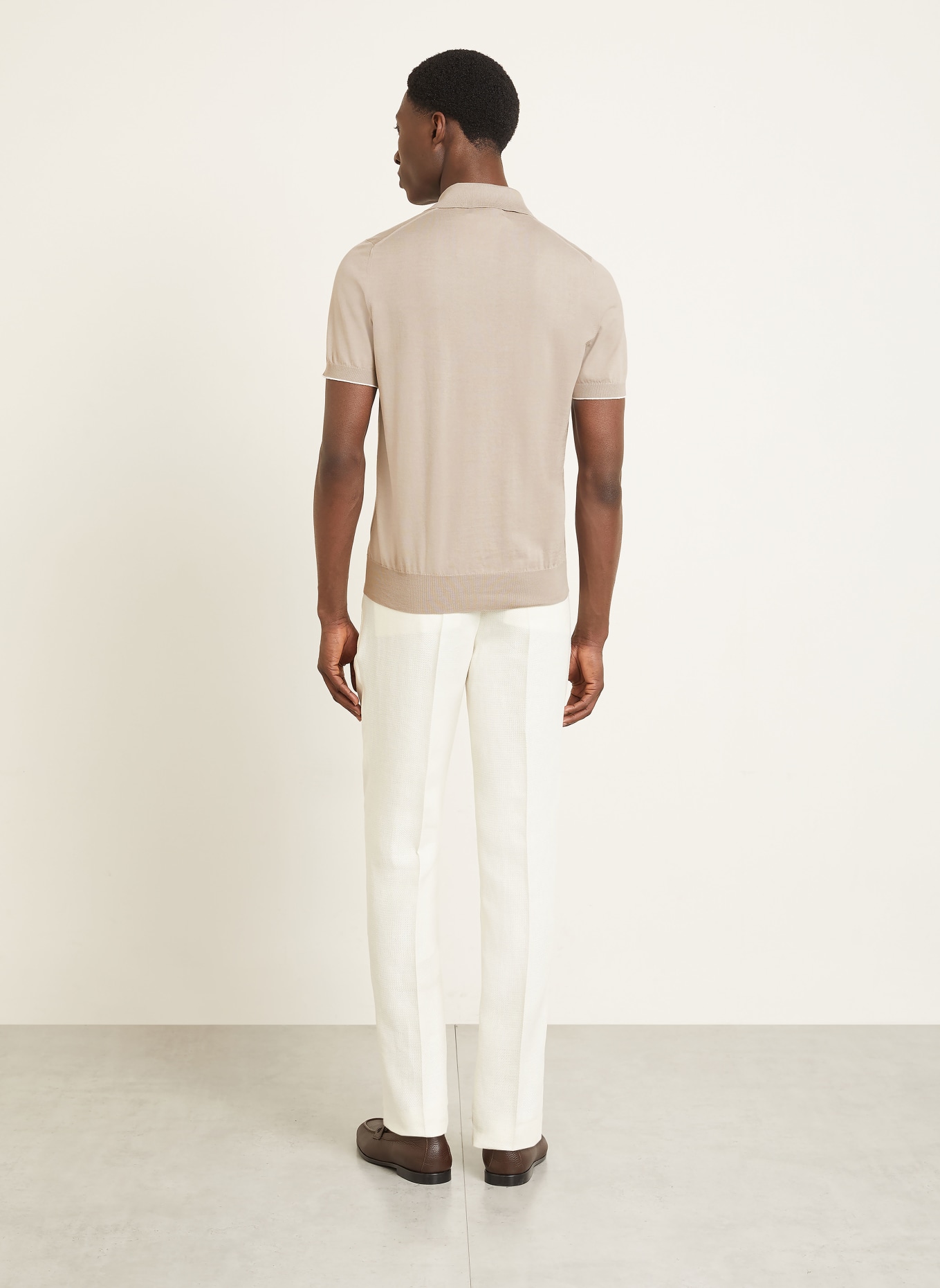 BRUNELLO CUCINELLI Jersey polo shirt: BEIGE