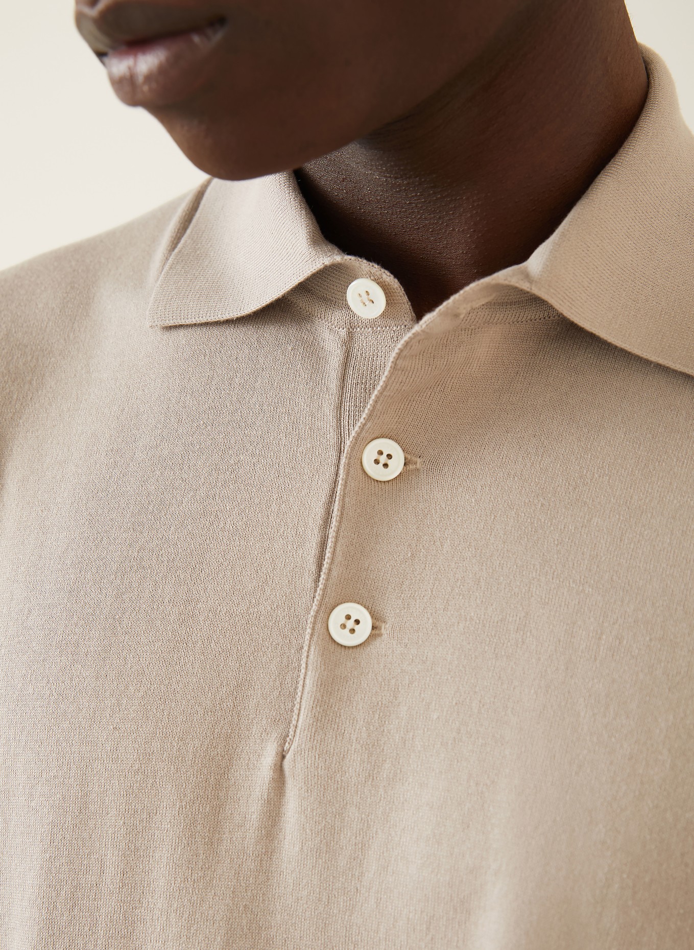 BRUNELLO CUCINELLI Jersey polo shirt: BEIGE
