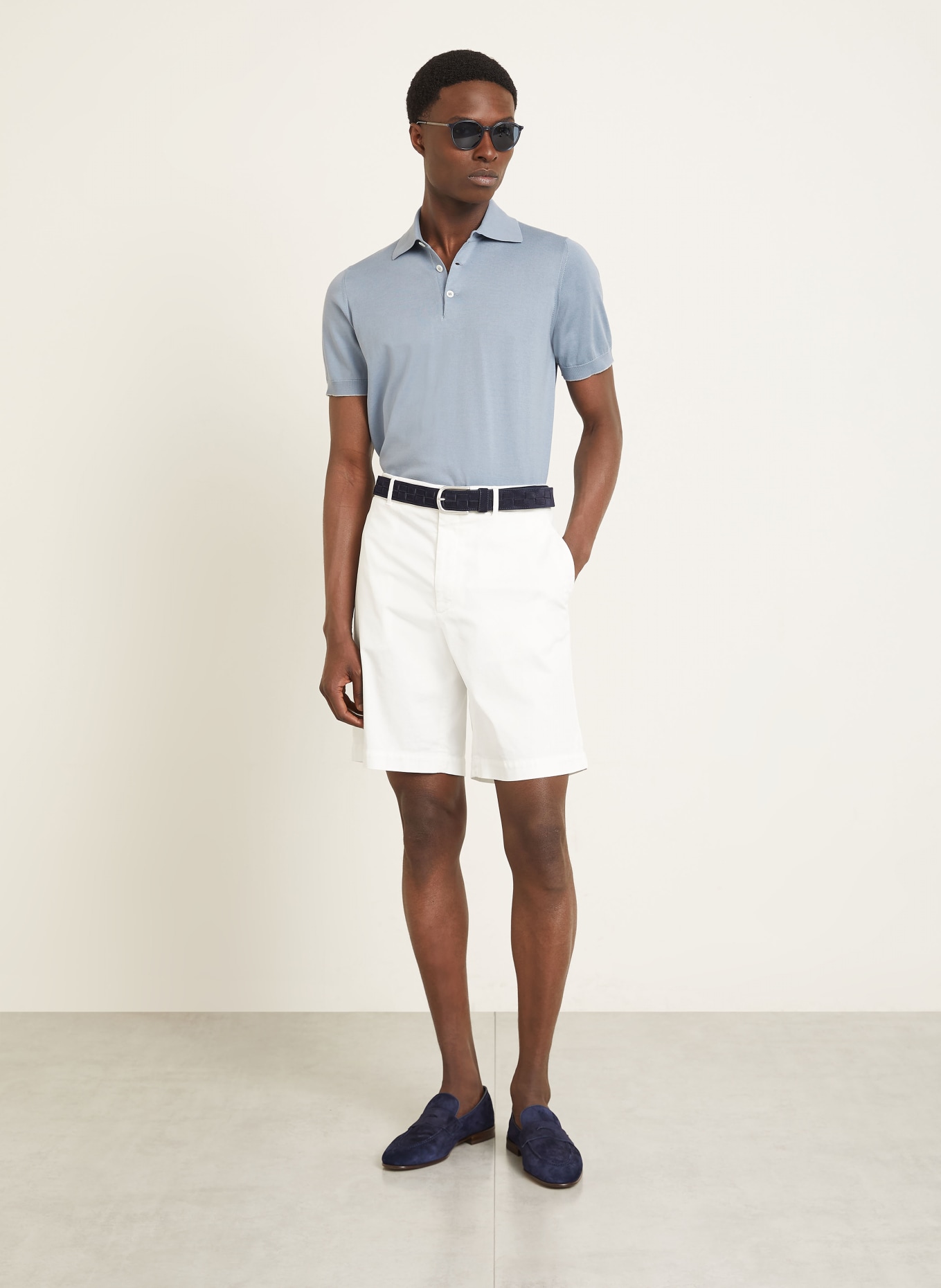 BRUNELLO CUCINELLI Jersey polo shirt: LIGHT BLUE