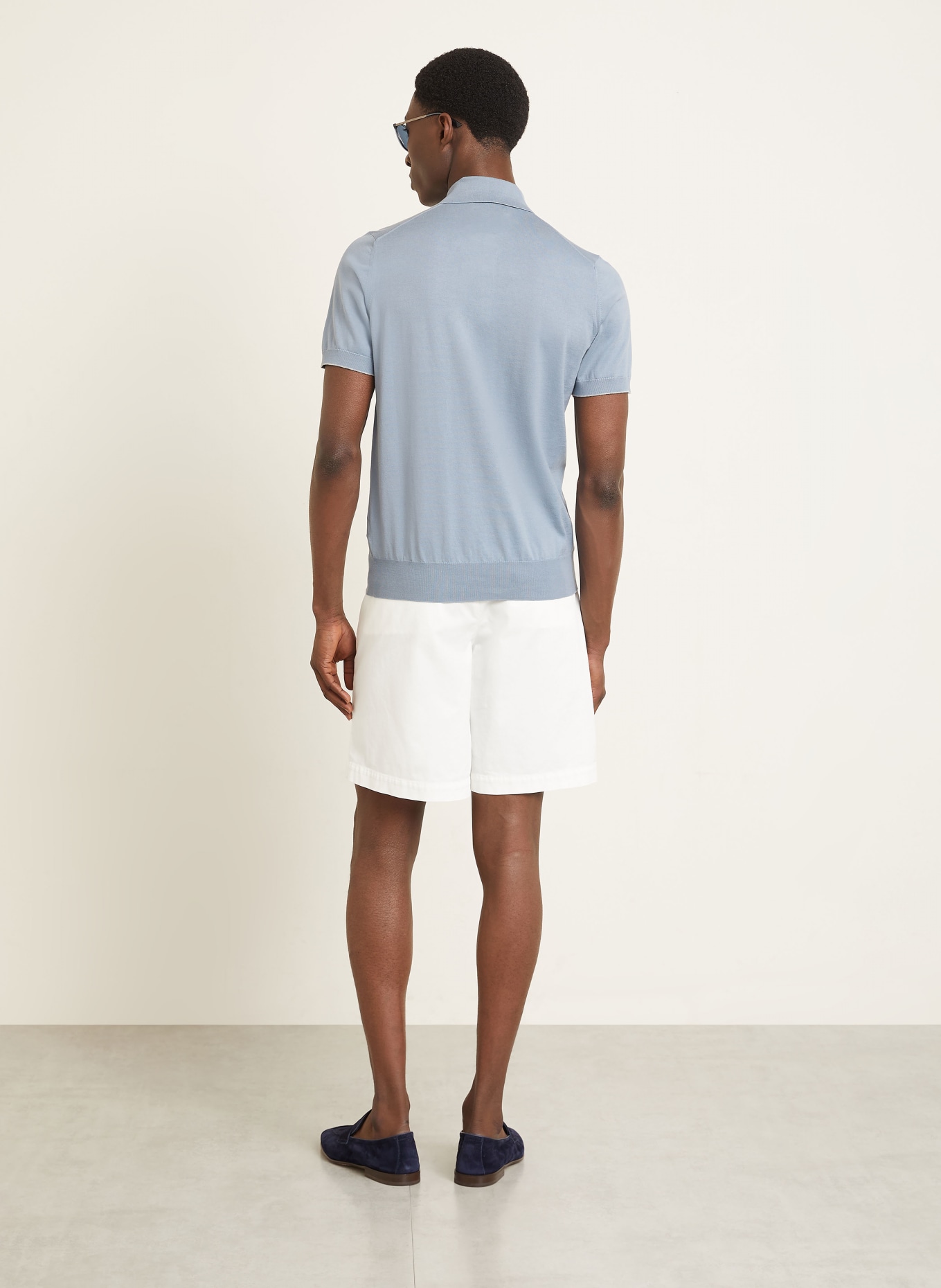 BRUNELLO CUCINELLI Jersey polo shirt: LIGHT BLUE