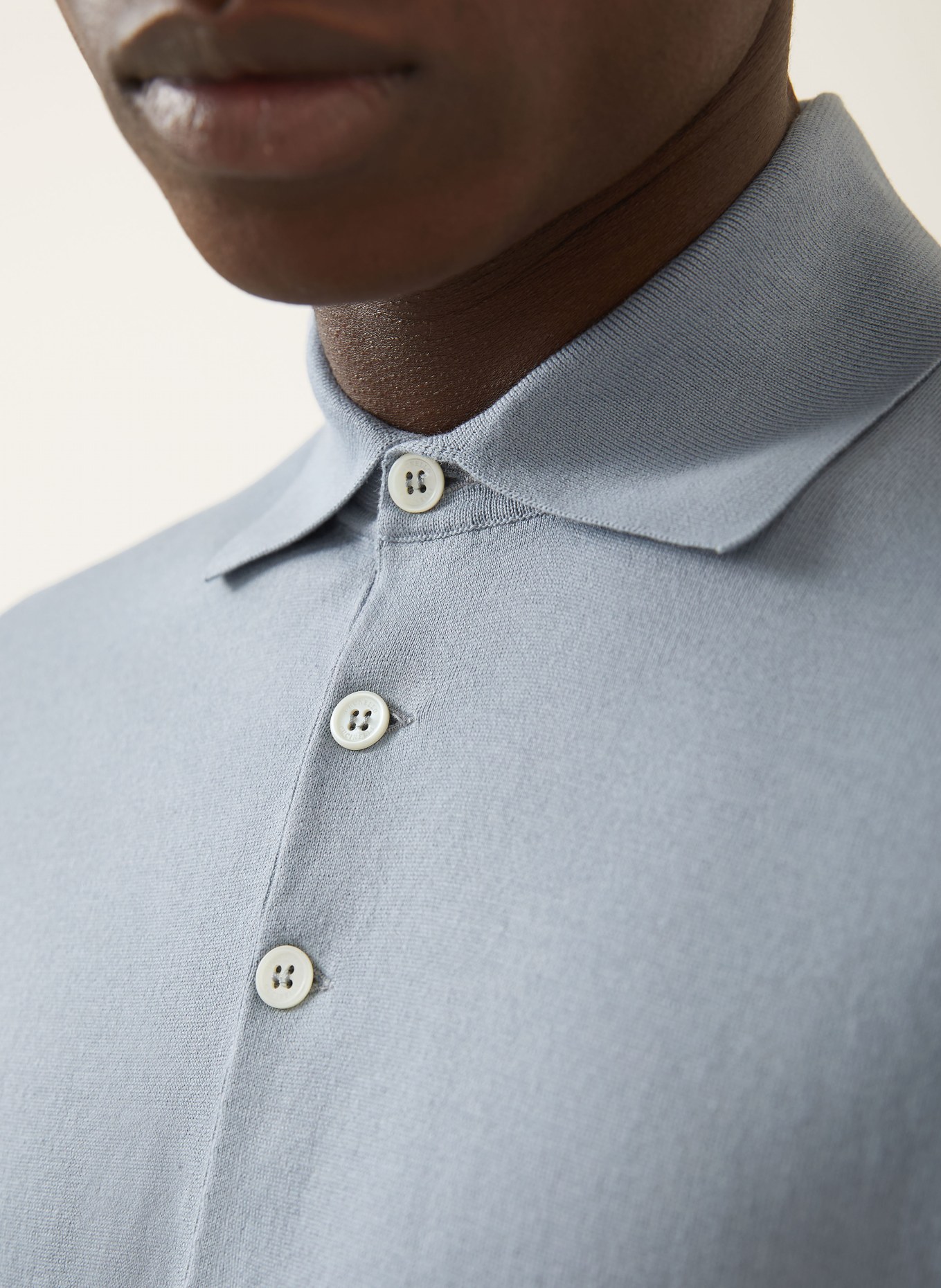 BRUNELLO CUCINELLI Jersey polo shirt: LIGHT BLUE