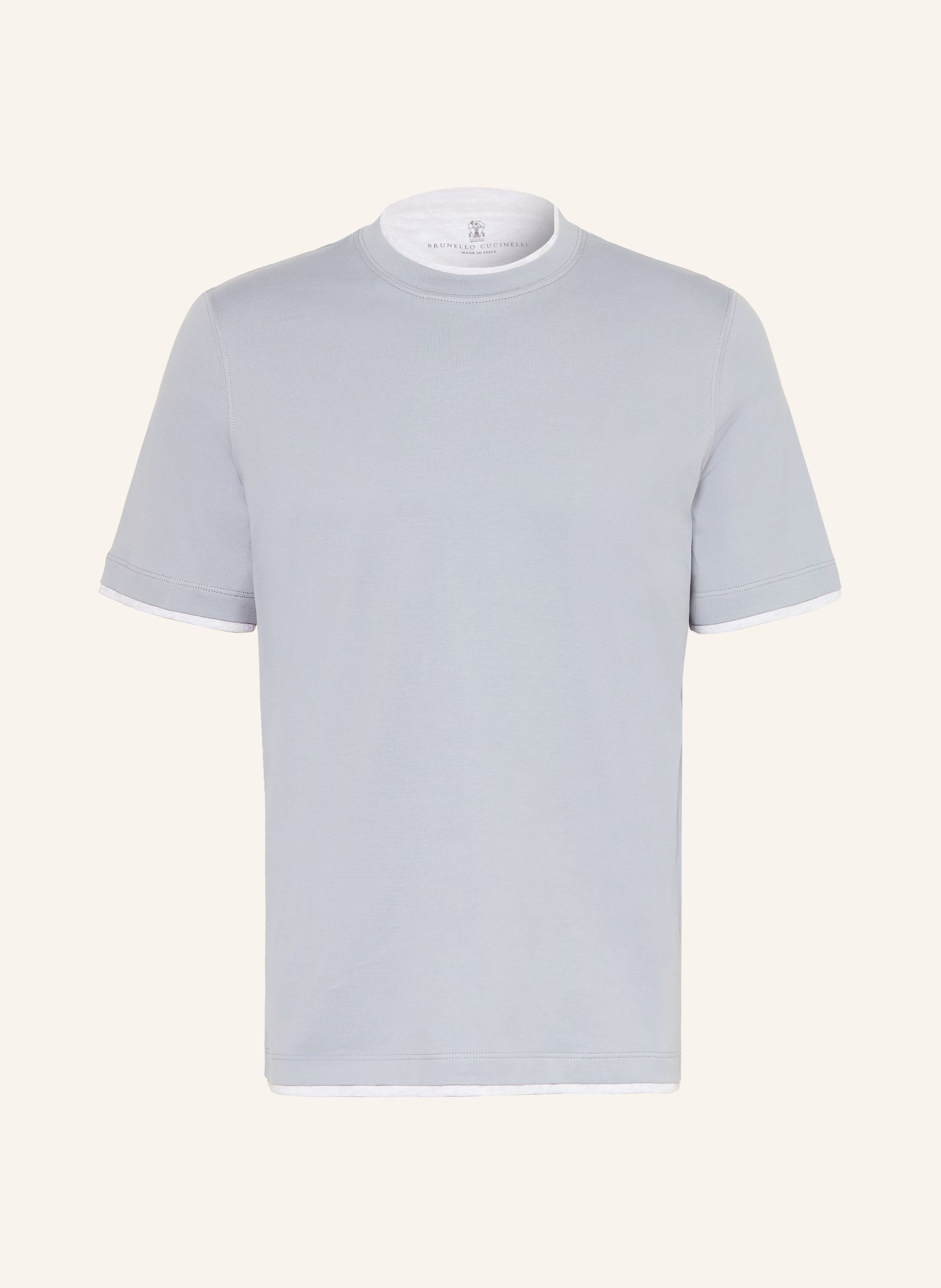 BRUNELLO CUCINELLI T-Shirt: BLAUGRAU / WEISS