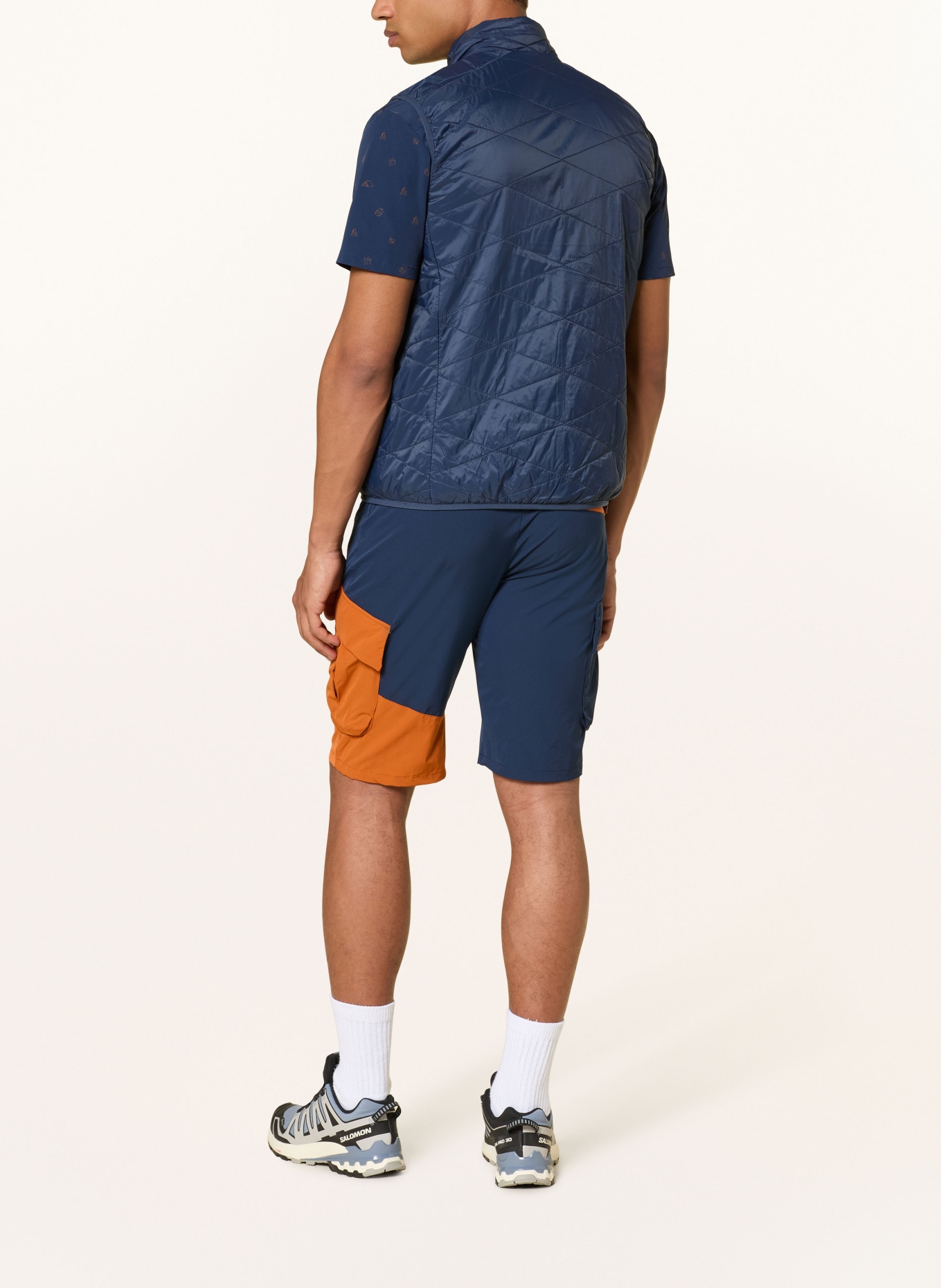 me°ru' Short de trekking ROSARIO: BLEU FONCÉ / ORANGE